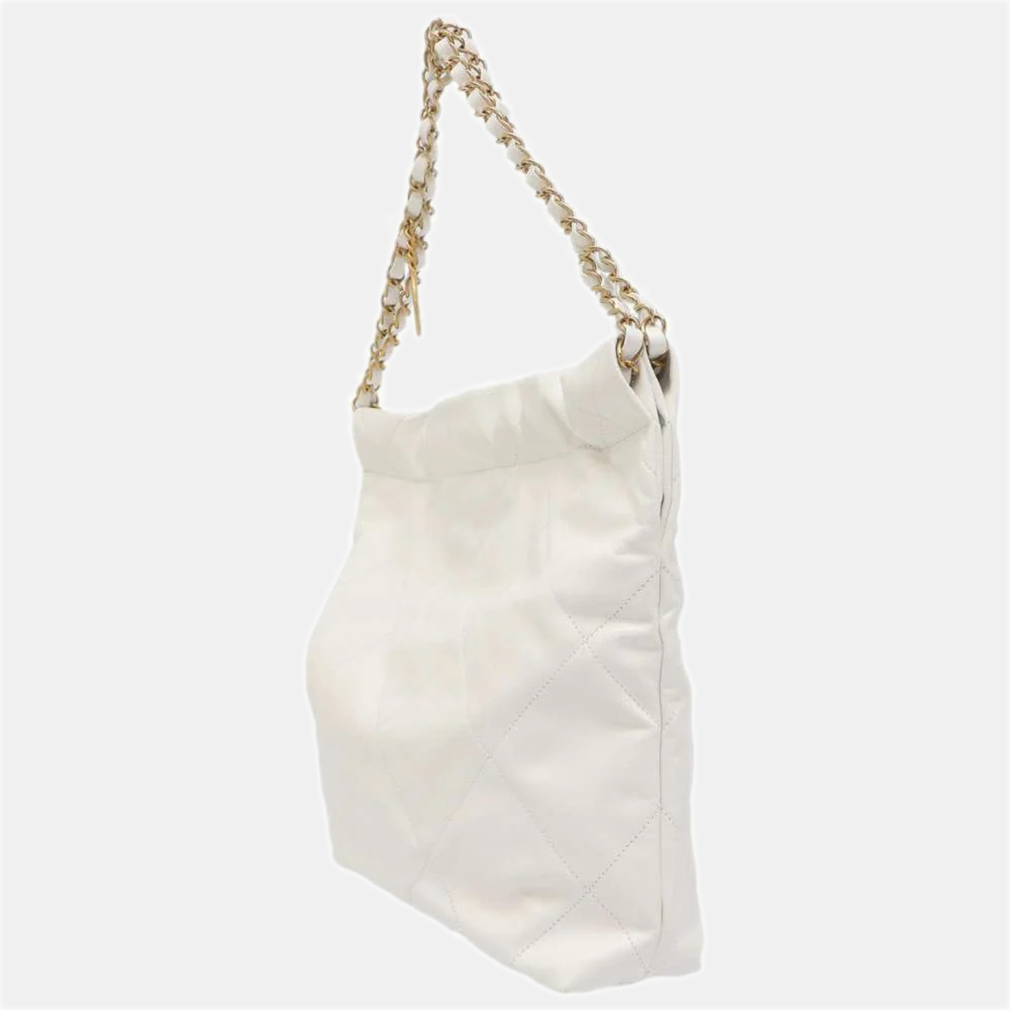 

Chanel White Leather 22 Hobo Bag with pouch