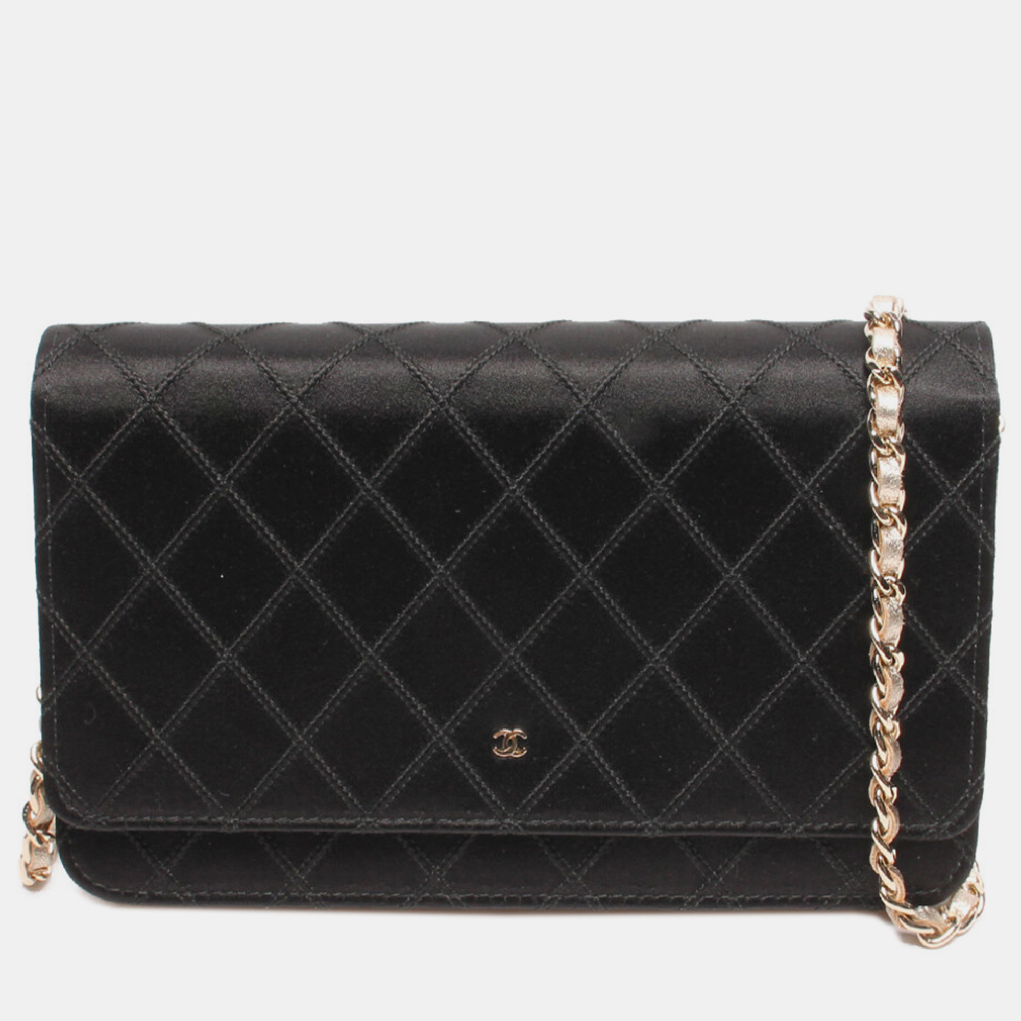 

Chanel Black Leather Quilted Wallet On Chain