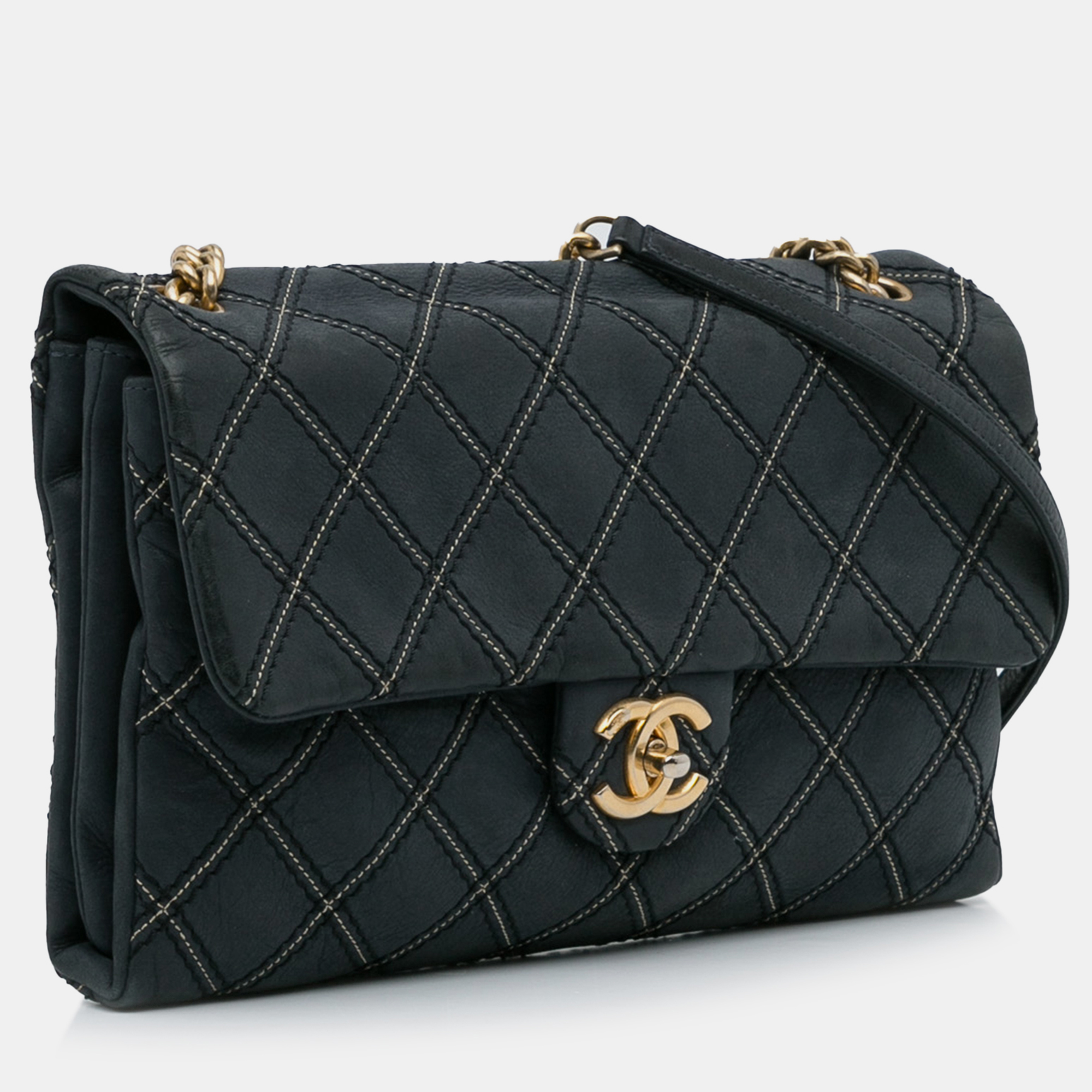 

Chanel Metallic Stitch Flap, Blue