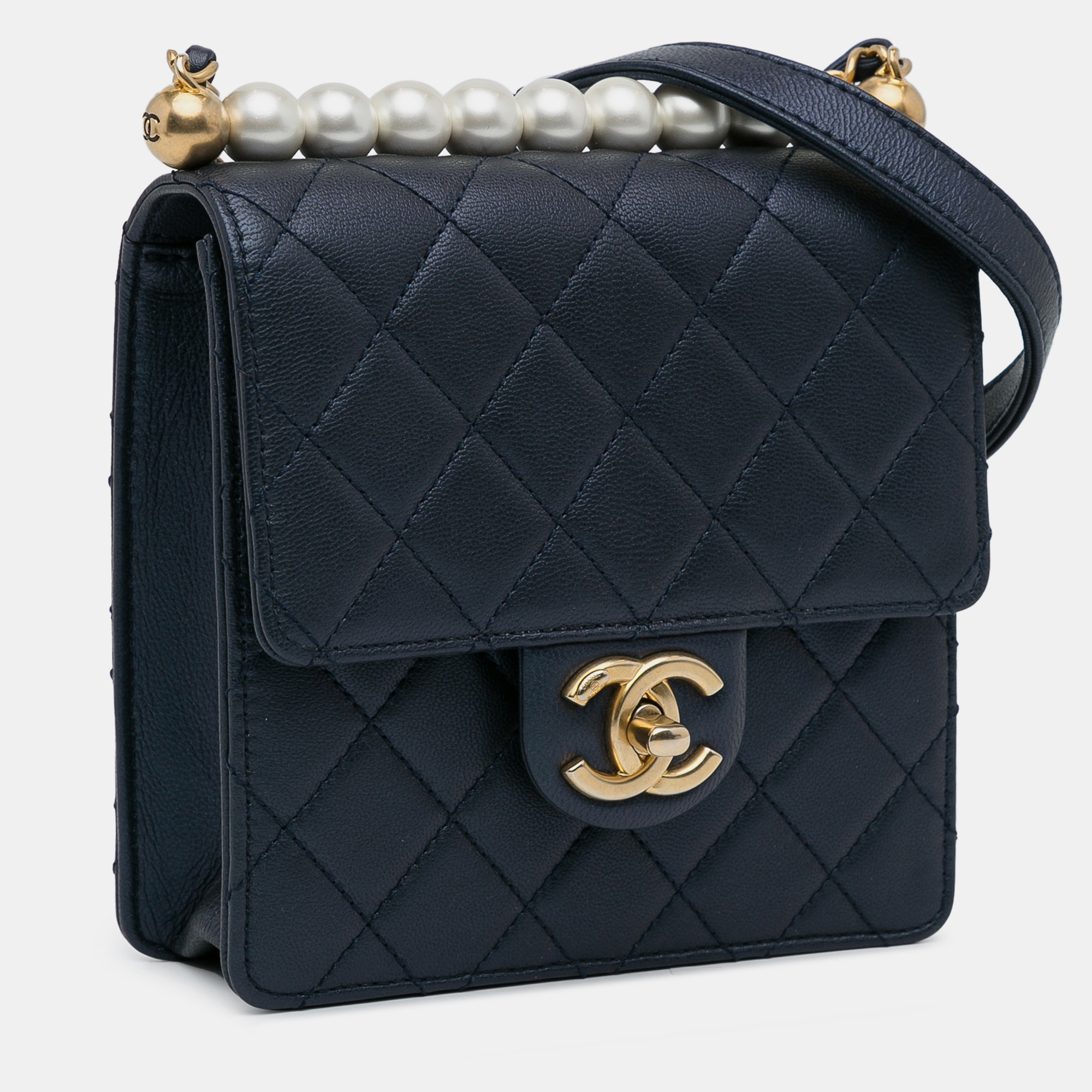 

Chanel Small Chic Pearls Flap Bag, Navy blue