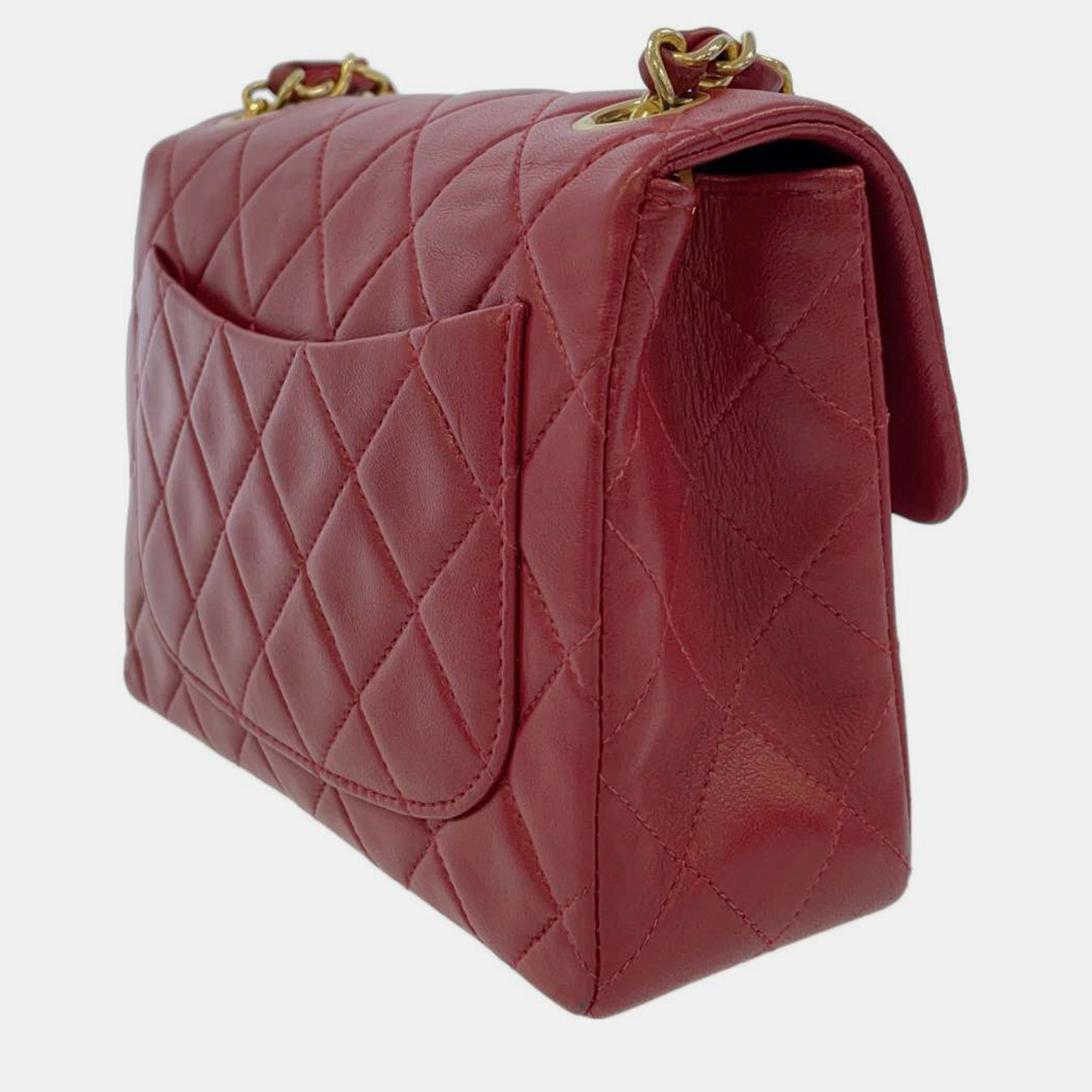

Chanel Red Leather Mini CC Flap Bag