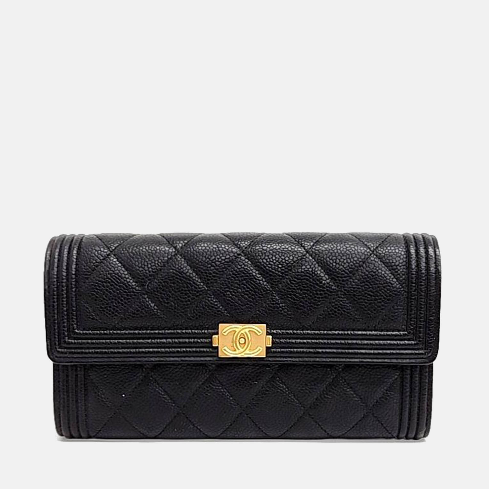 

Chanel Black Caviar Boy Long Wallet A80286