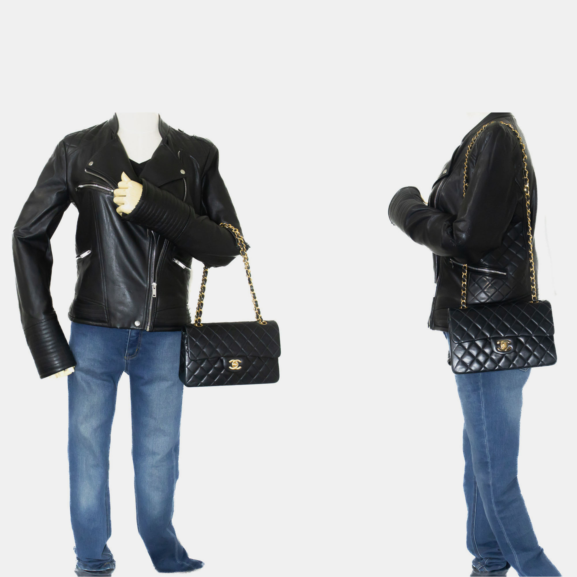 

Chanel Black Leather Classic Double Flap Shoulder Bag