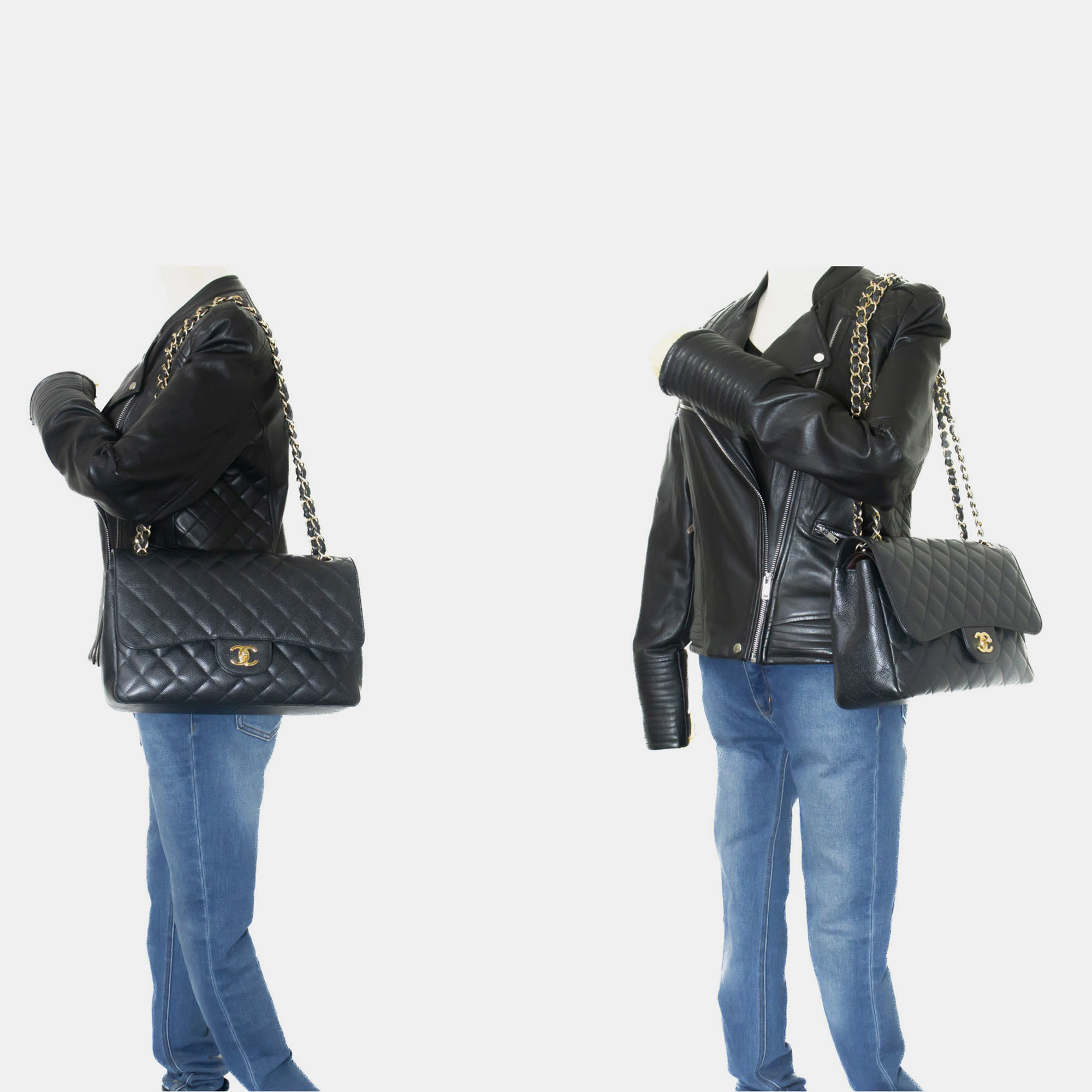 

Chanel Black Leather Classic Double Flap Bag