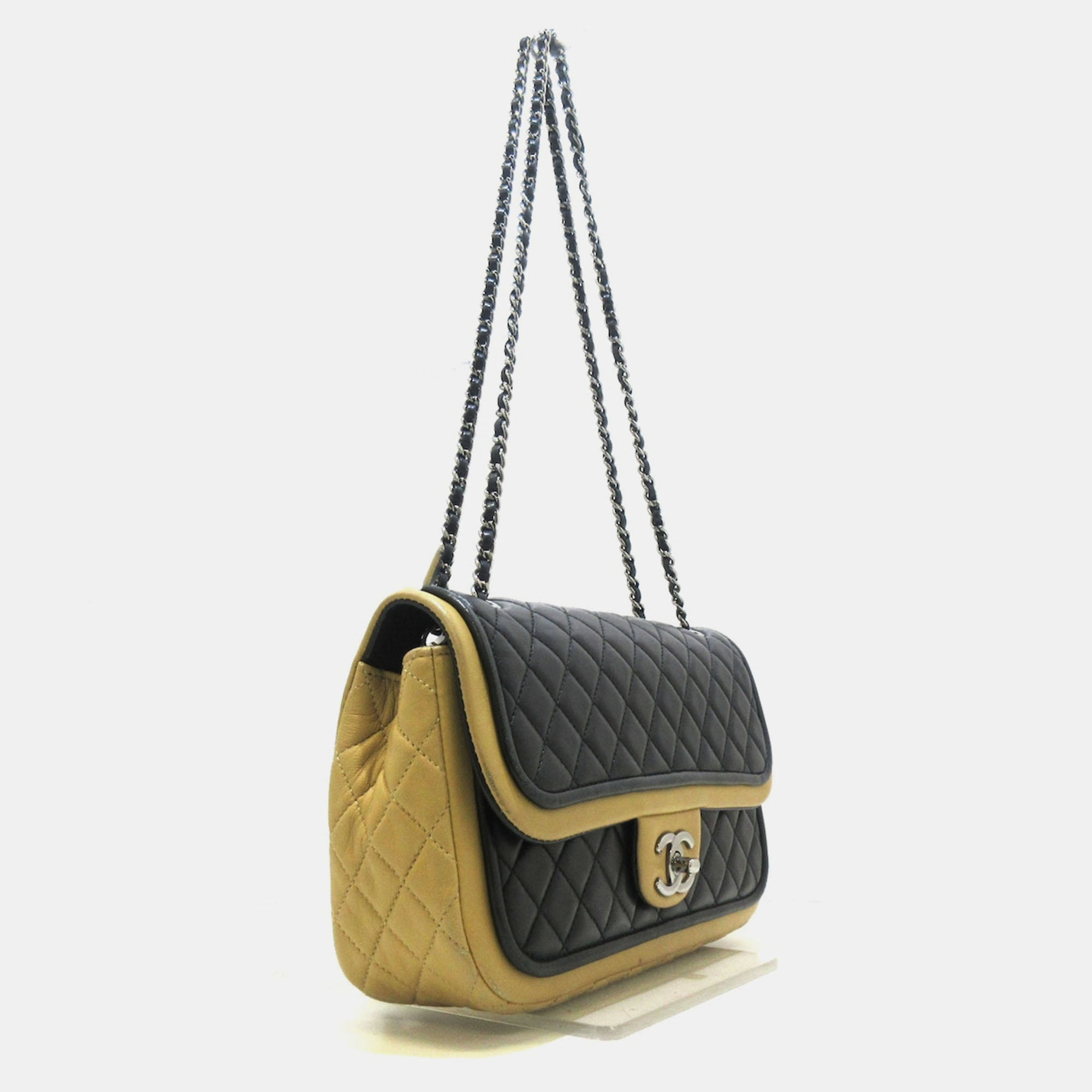 

Chanel Black Leather Single Flap Bag
