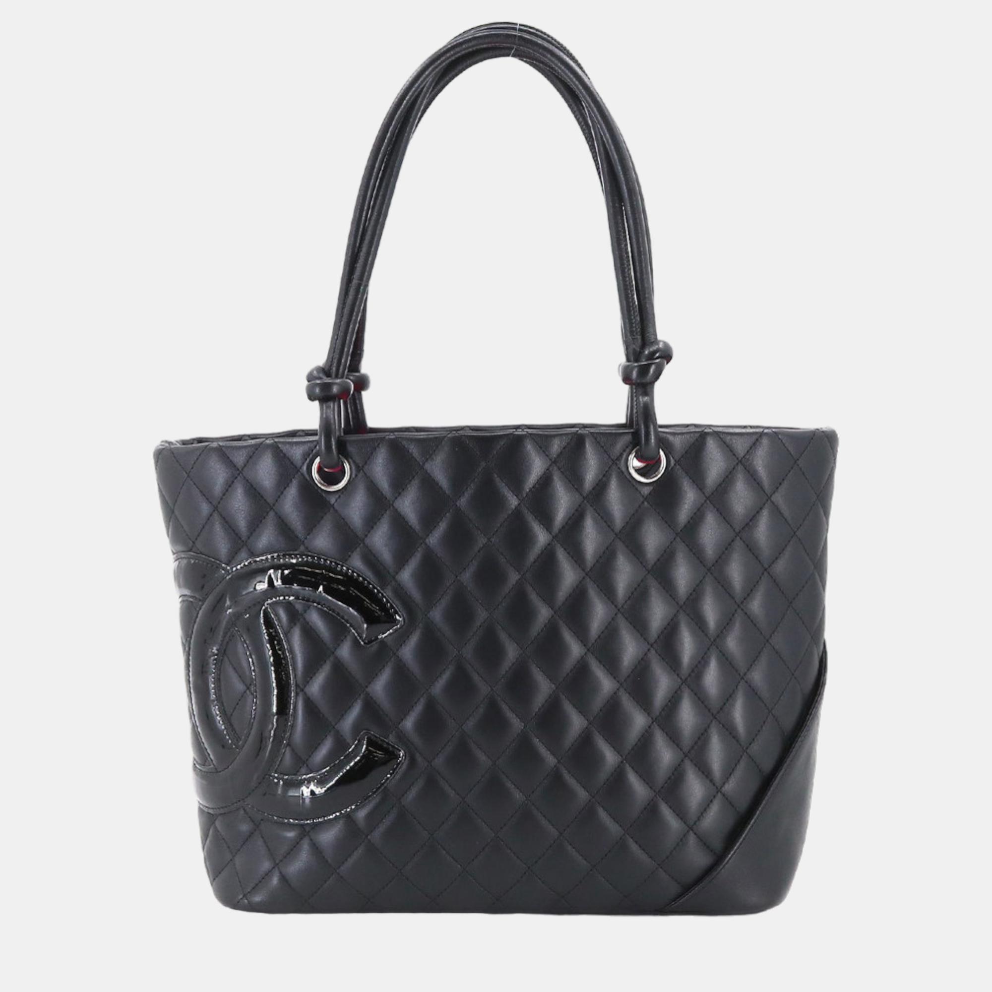 

Chanel Black Leather  Cambon Ligne Tote Bag