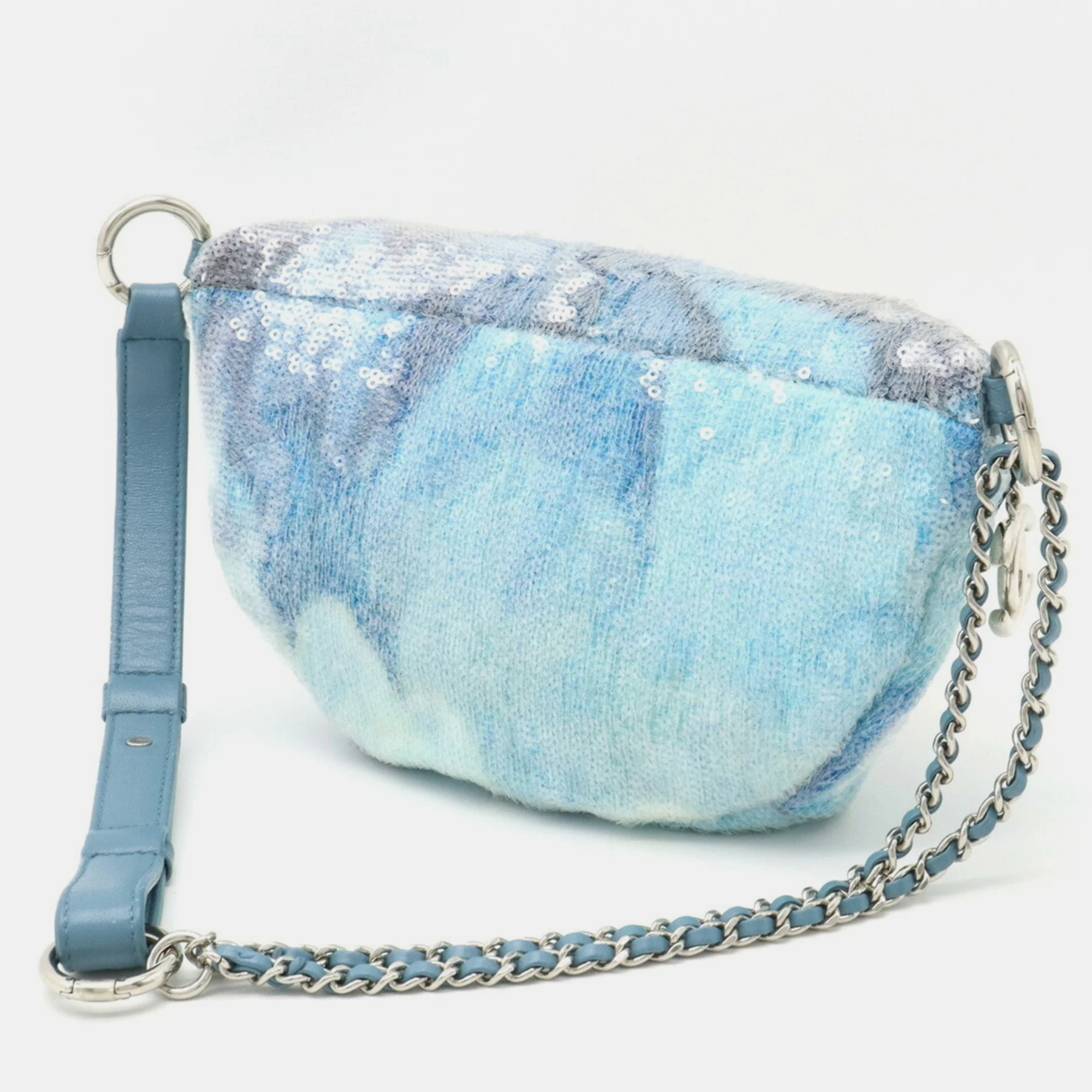 

Chanel Blue Sequin Waterfall Belt Bag