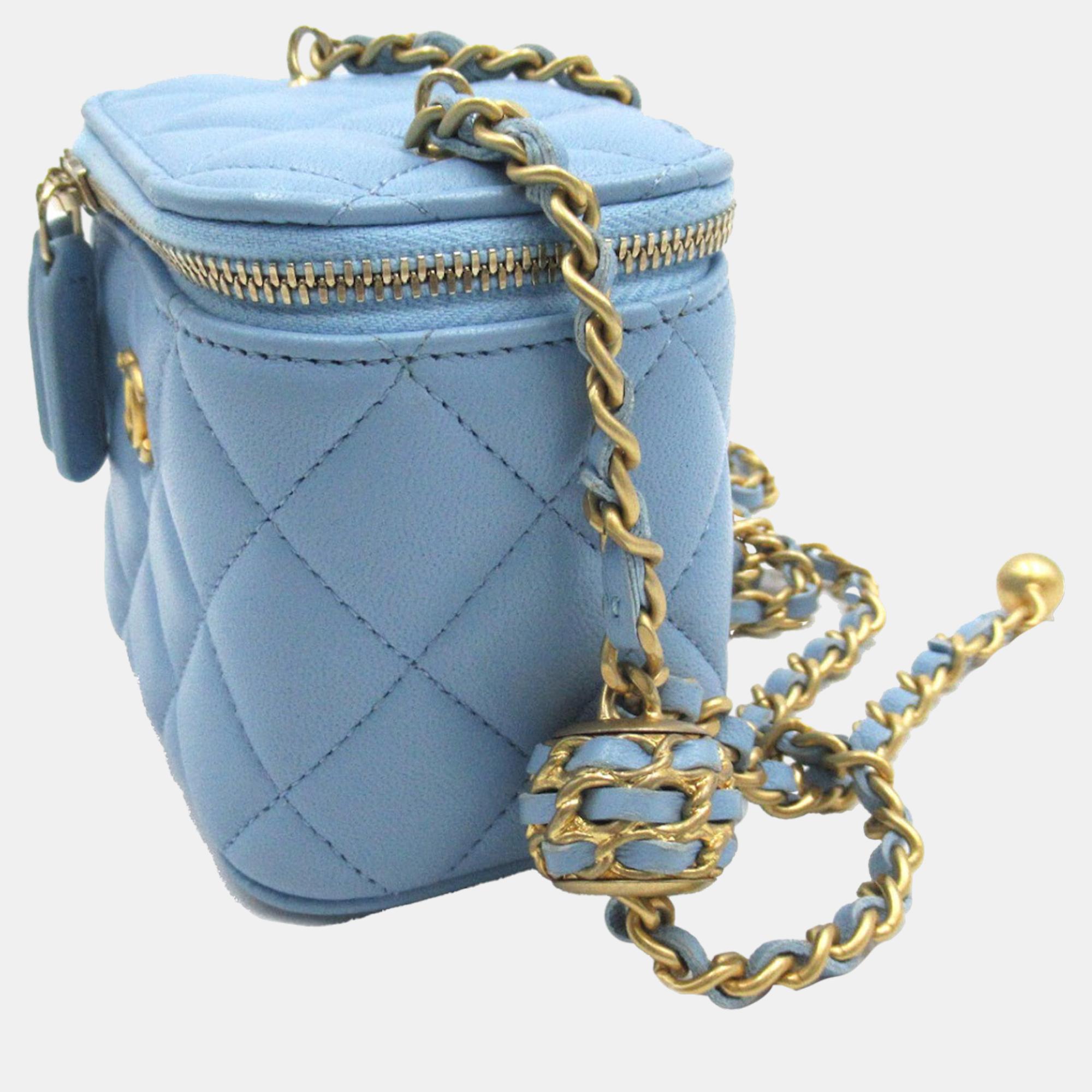 

Chanel Blue CC Matelasse Vanity Bag