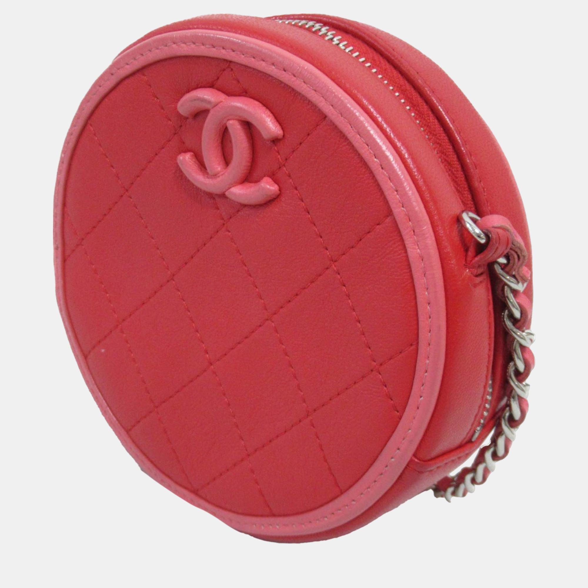 

Chanel Red Color Pop CC Round Crossbody Bag