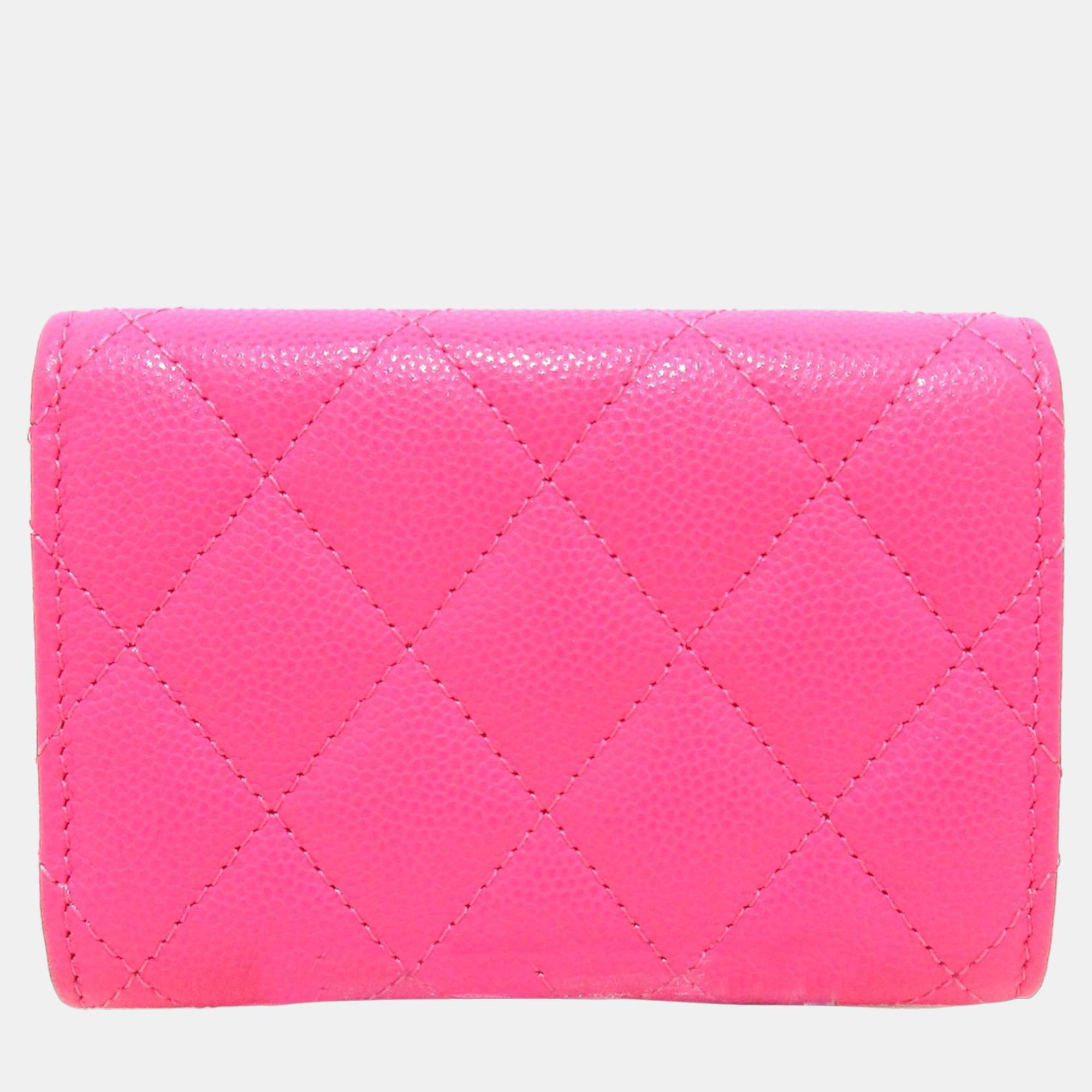

Chanel Pink CC Caviar Leather Wallet