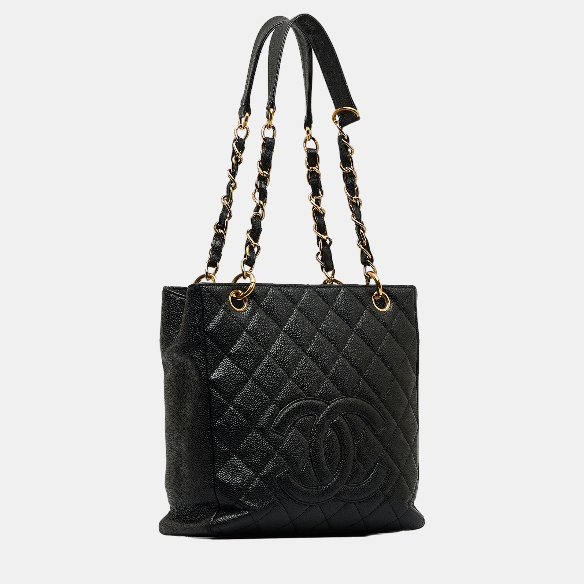 

Chanel Black Caviar Petite Shopping Tote
