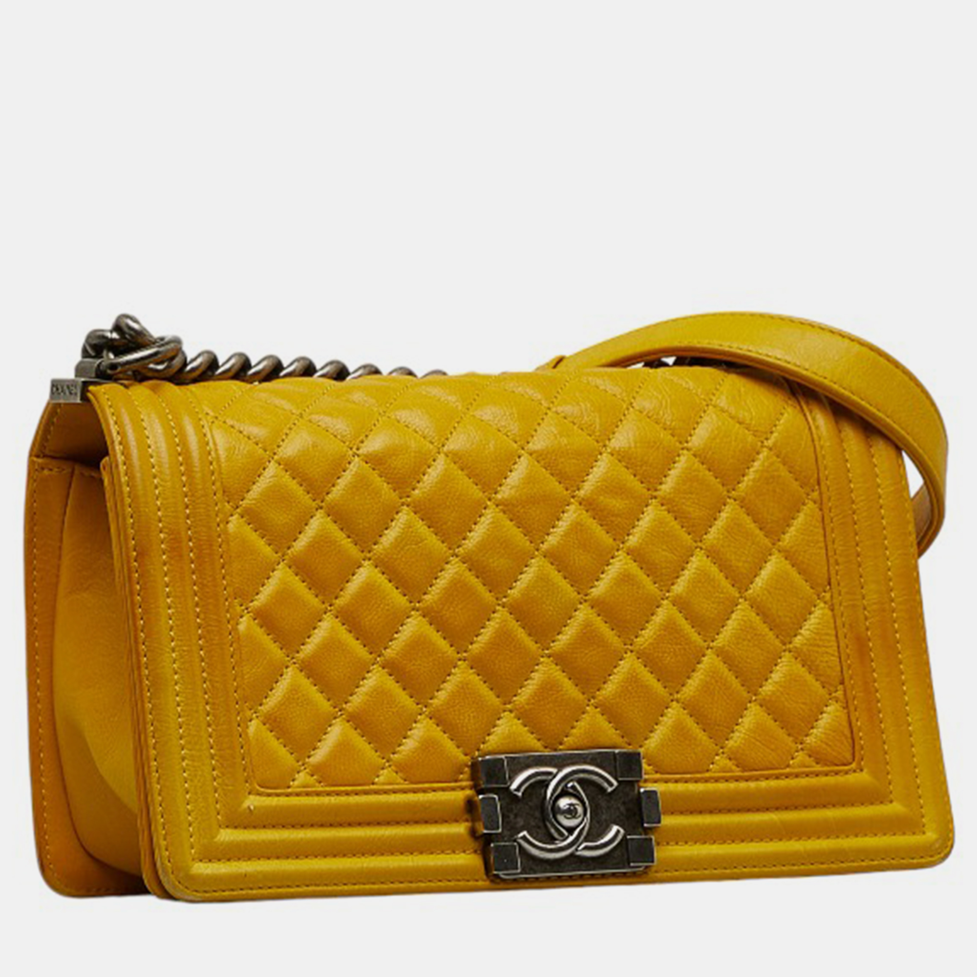 

Chanel Yellow Medium Classic Le Boy Flap Bag