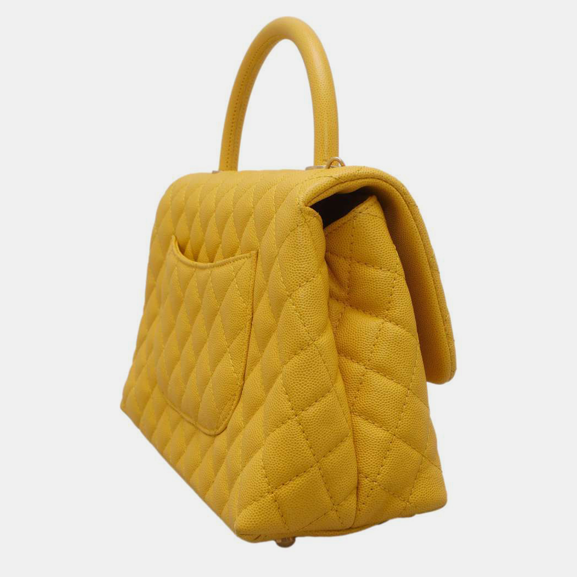 

Chanel Yellow Leather  Coco Handle Bag