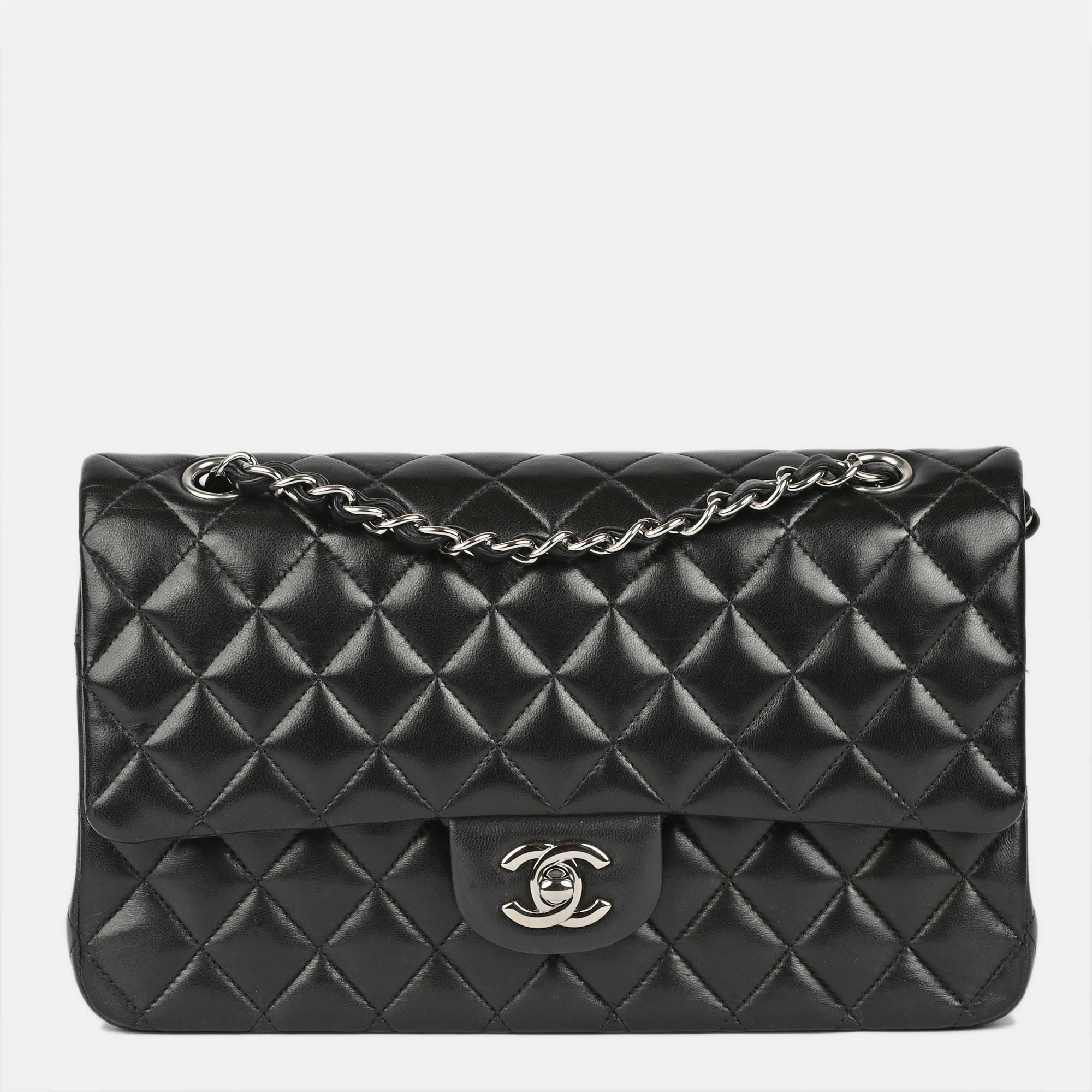 Pre Owned Chanel Black Caviar Leather Small Classic Flap Bag