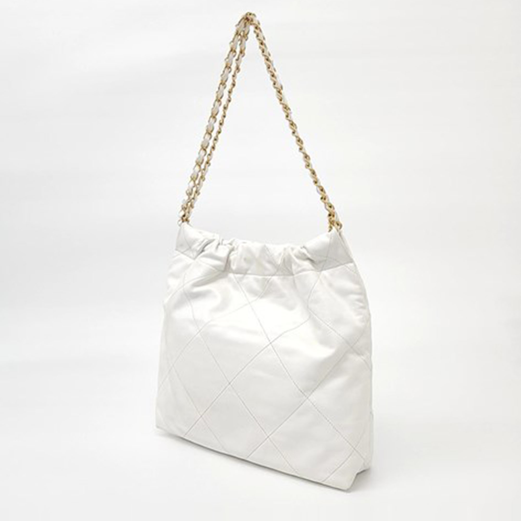 

Chanel 22 White Leather Bag Small
