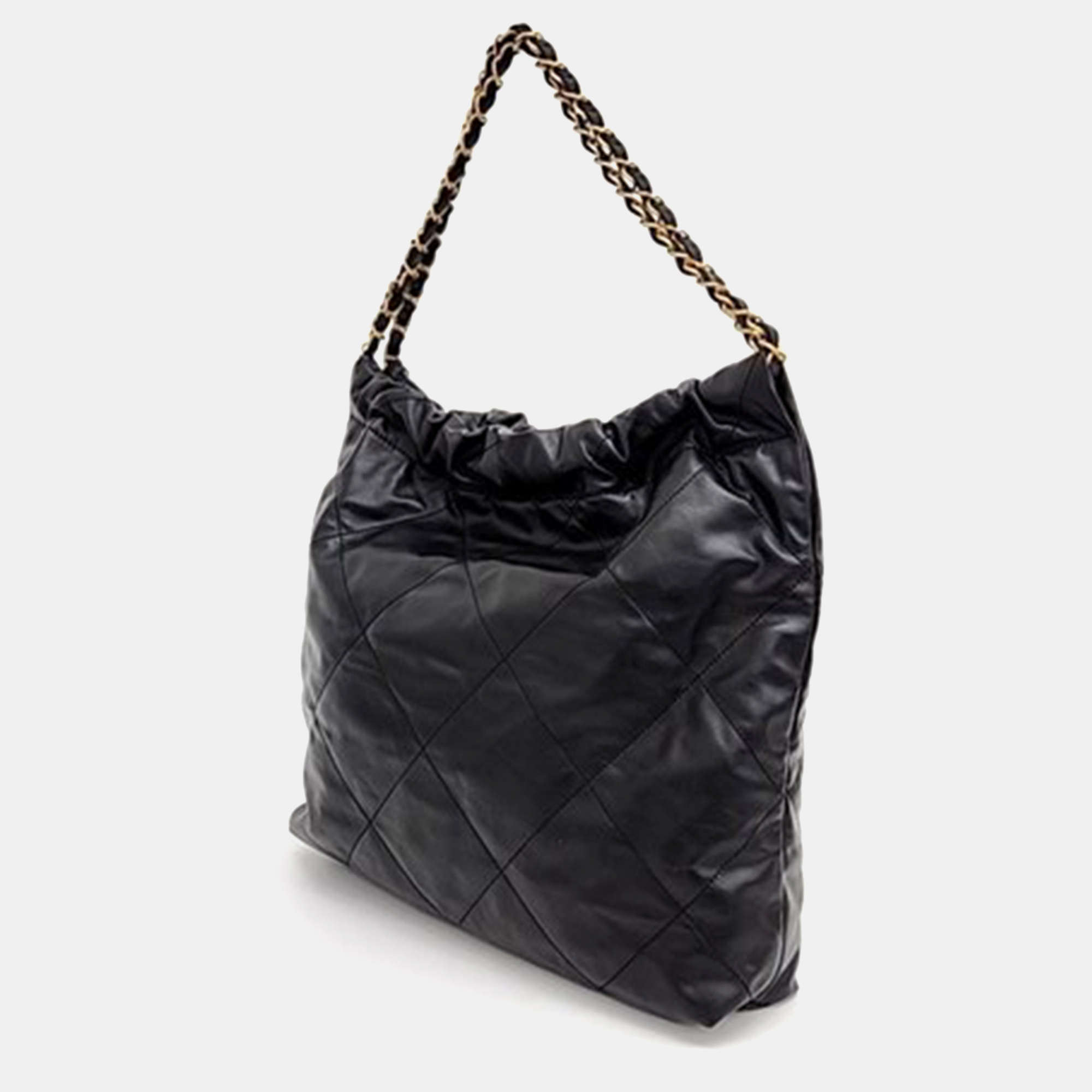 

Chanel 22 Black Leather Bag 35