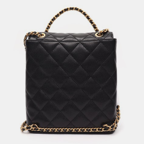 

Chanel Caviar Chain Backpack AS4490, Black
