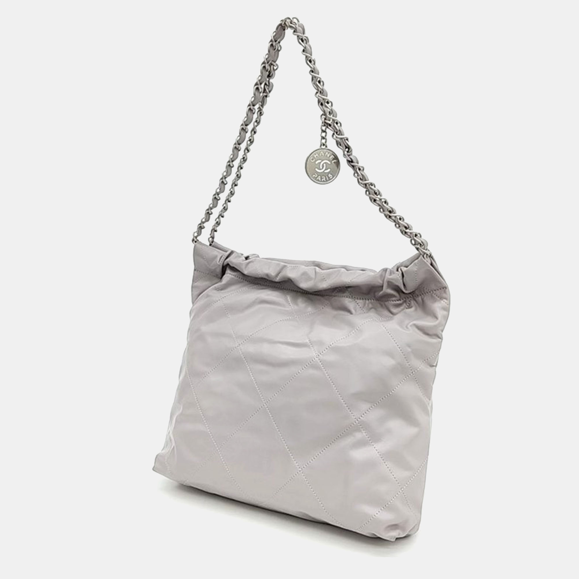 

Chanel 22 Grey Leather Bag Small