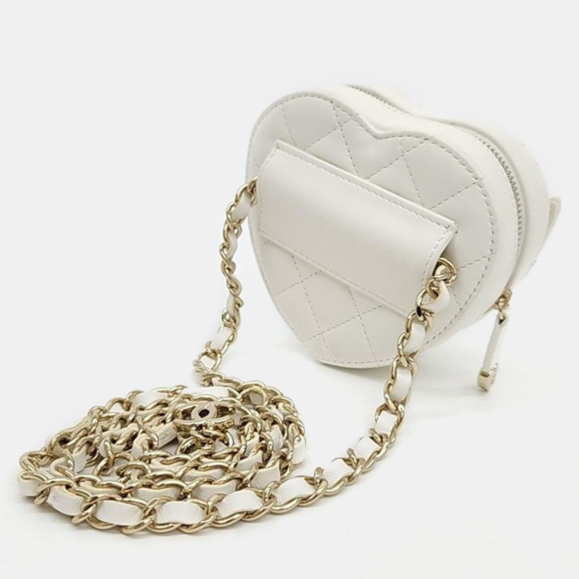 

Chanel Mini Heart Belt Bag, White