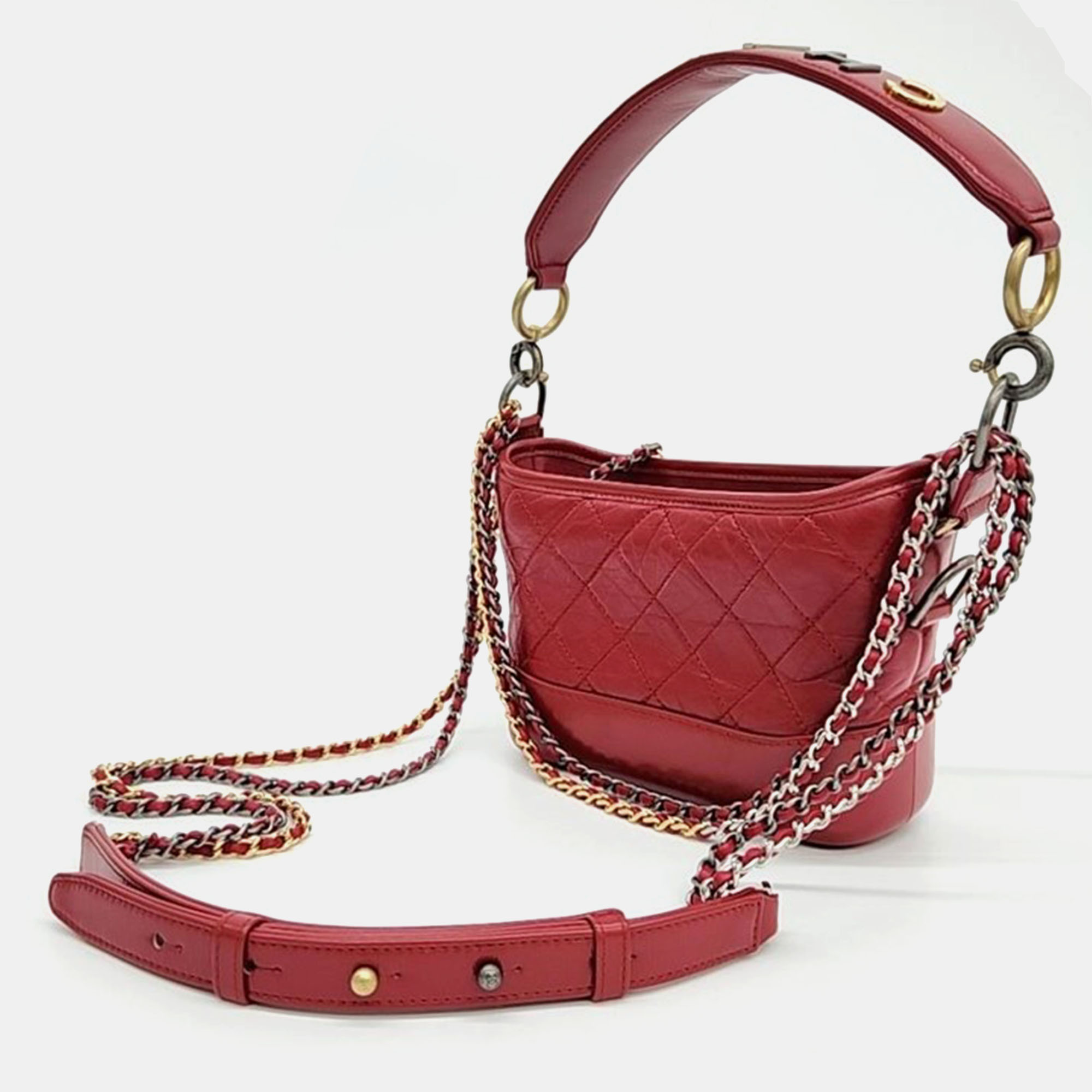 

Chanel Gabrielle Hobo Bag Small with Strap, Red