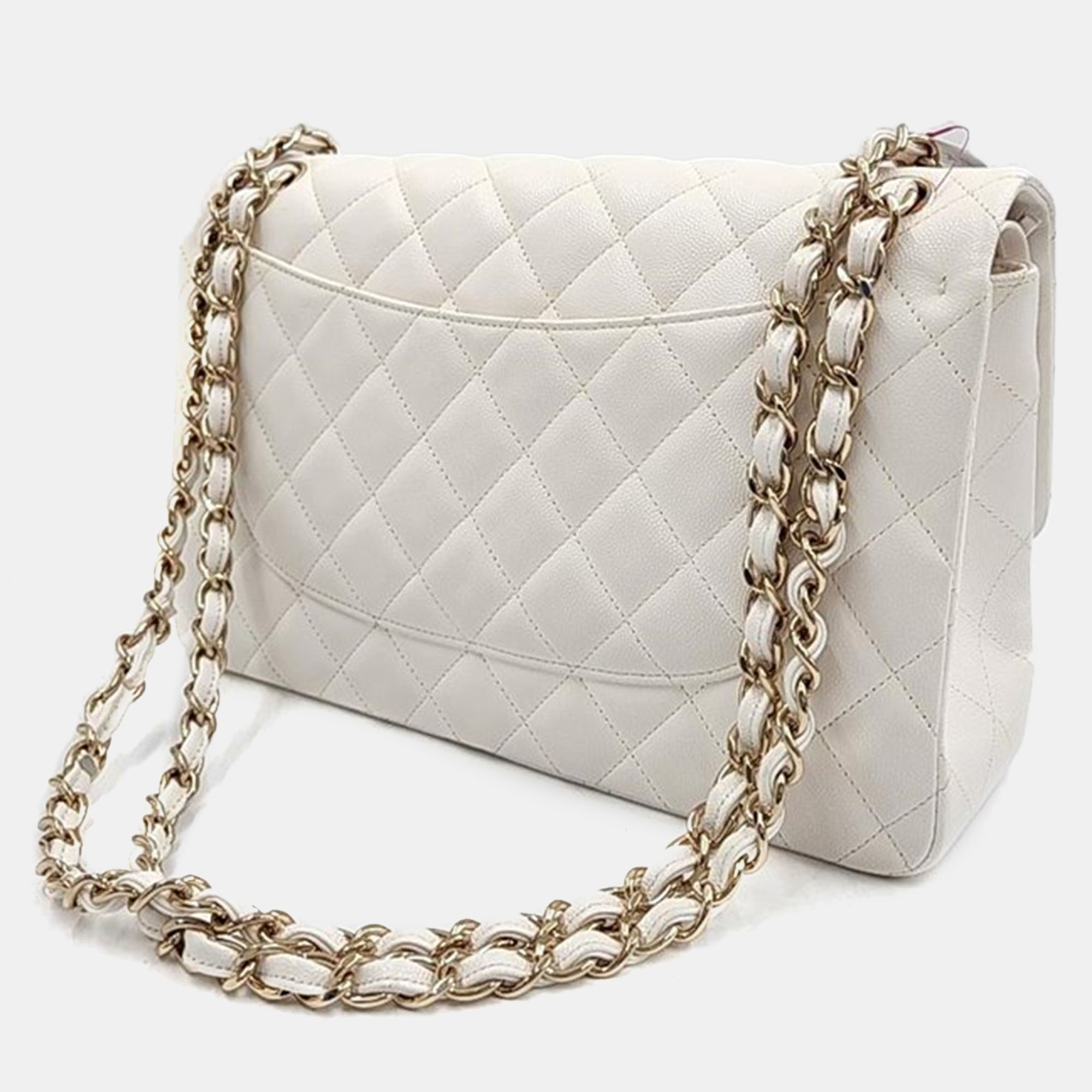

Chanel Caviar White Classic Jumbo