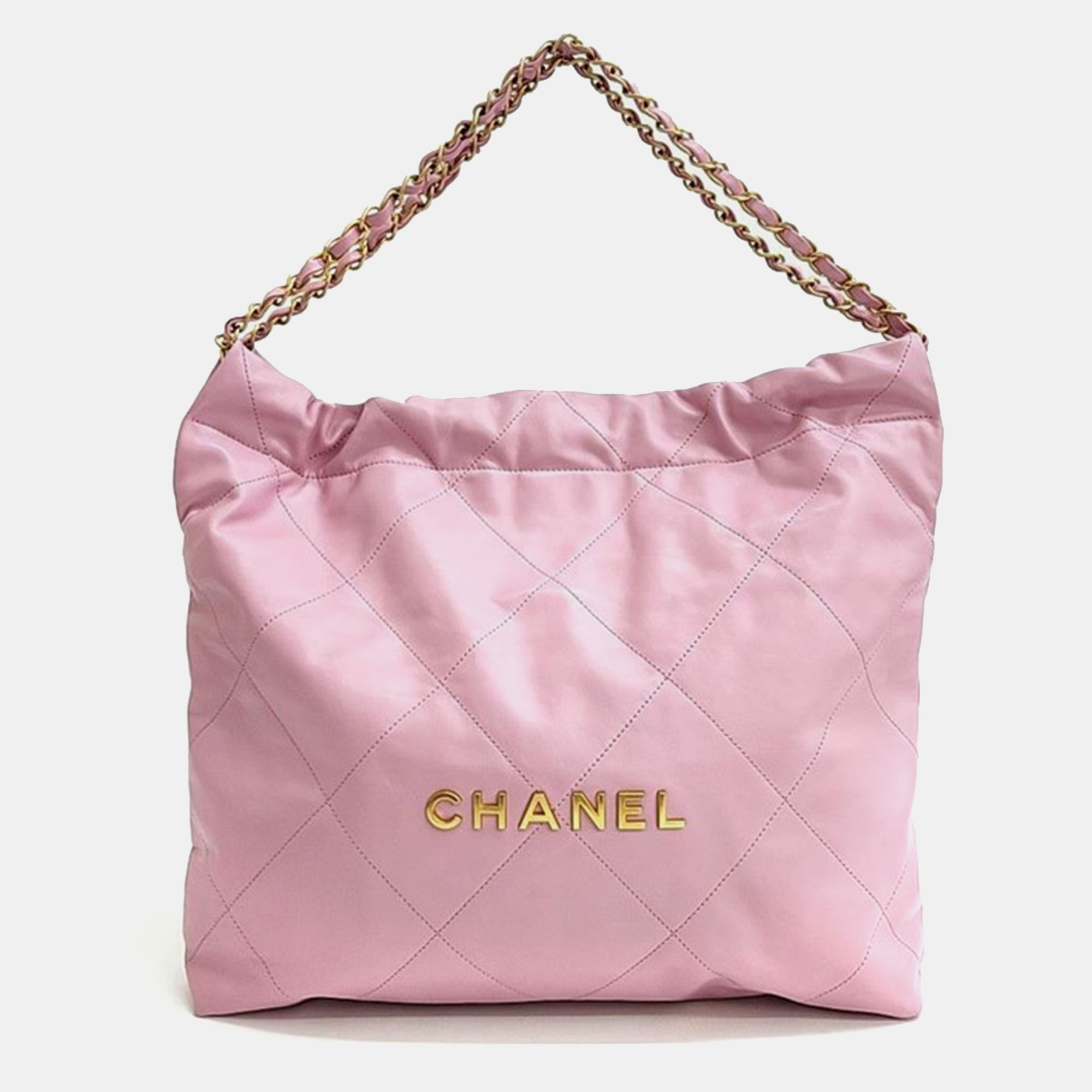 Pre-owned Chanel 22 Leather Pink Bag 35