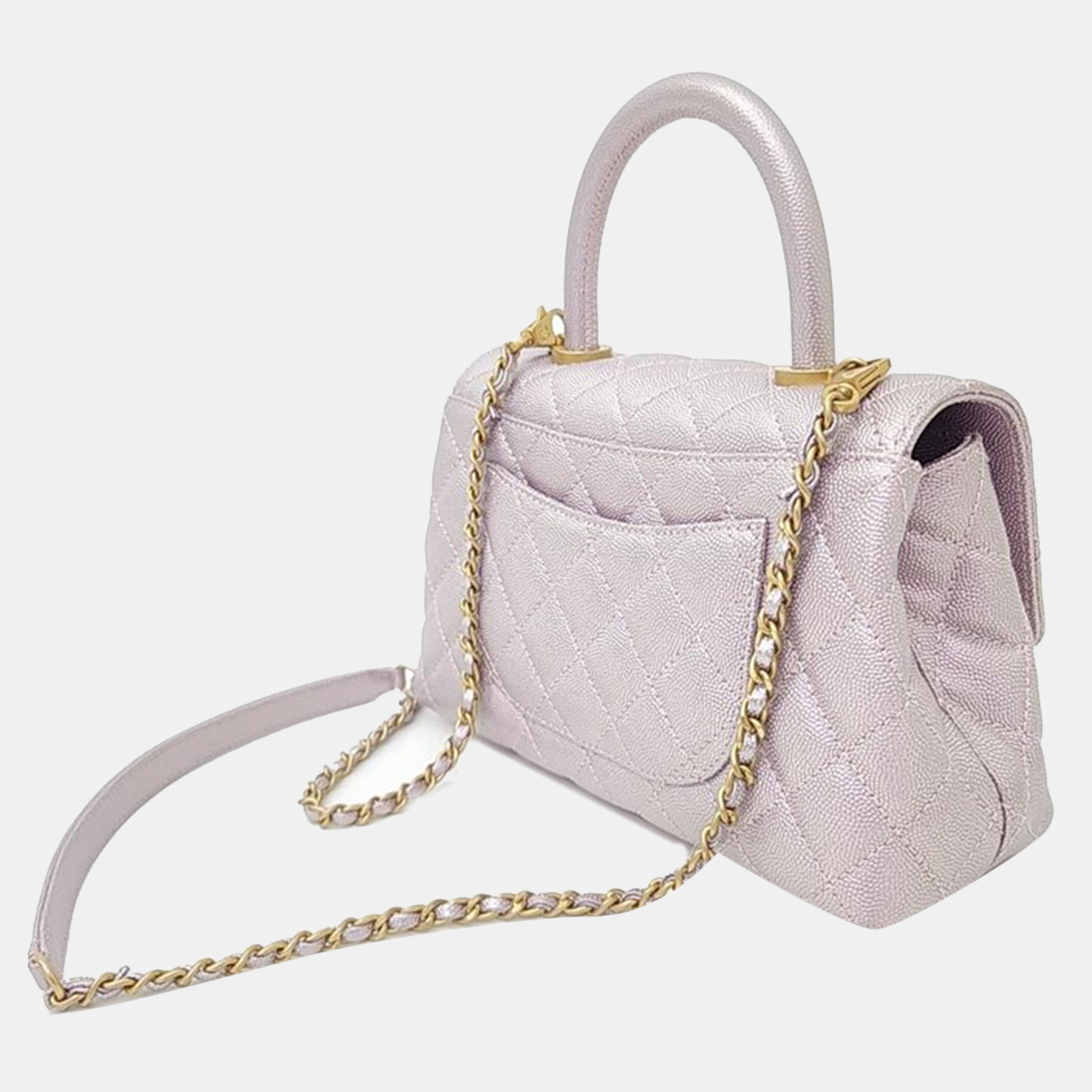

Chanel Caviar Coco Handle 23, Silver