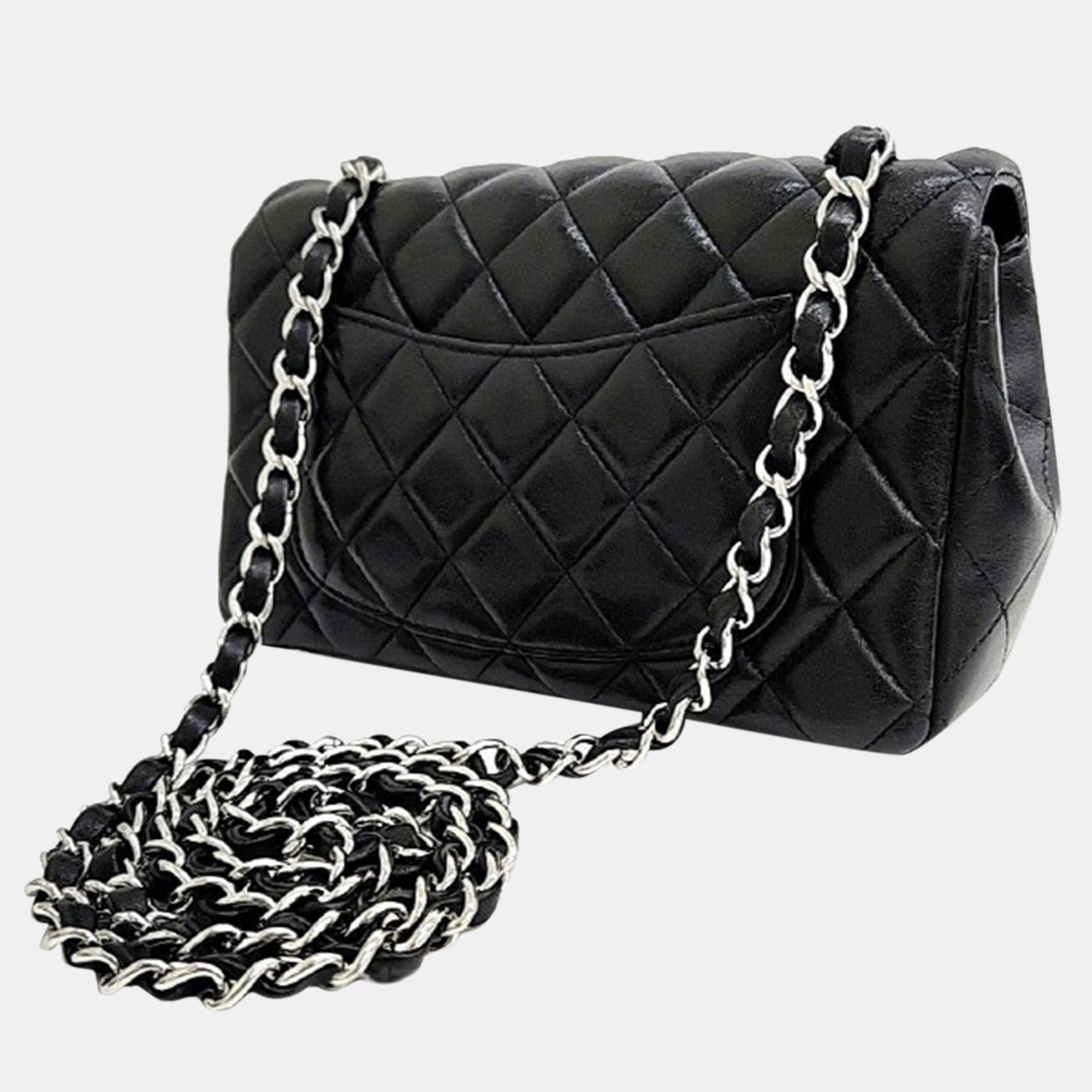 

Chanel Lambskin Classic New Mini Crossbody Bag, Black