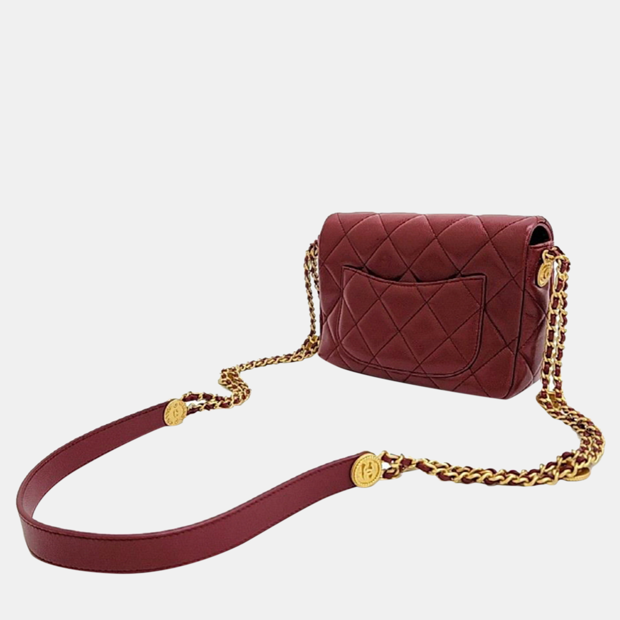 

Chanel Caviar Double Chain Crossbody Bag, Red