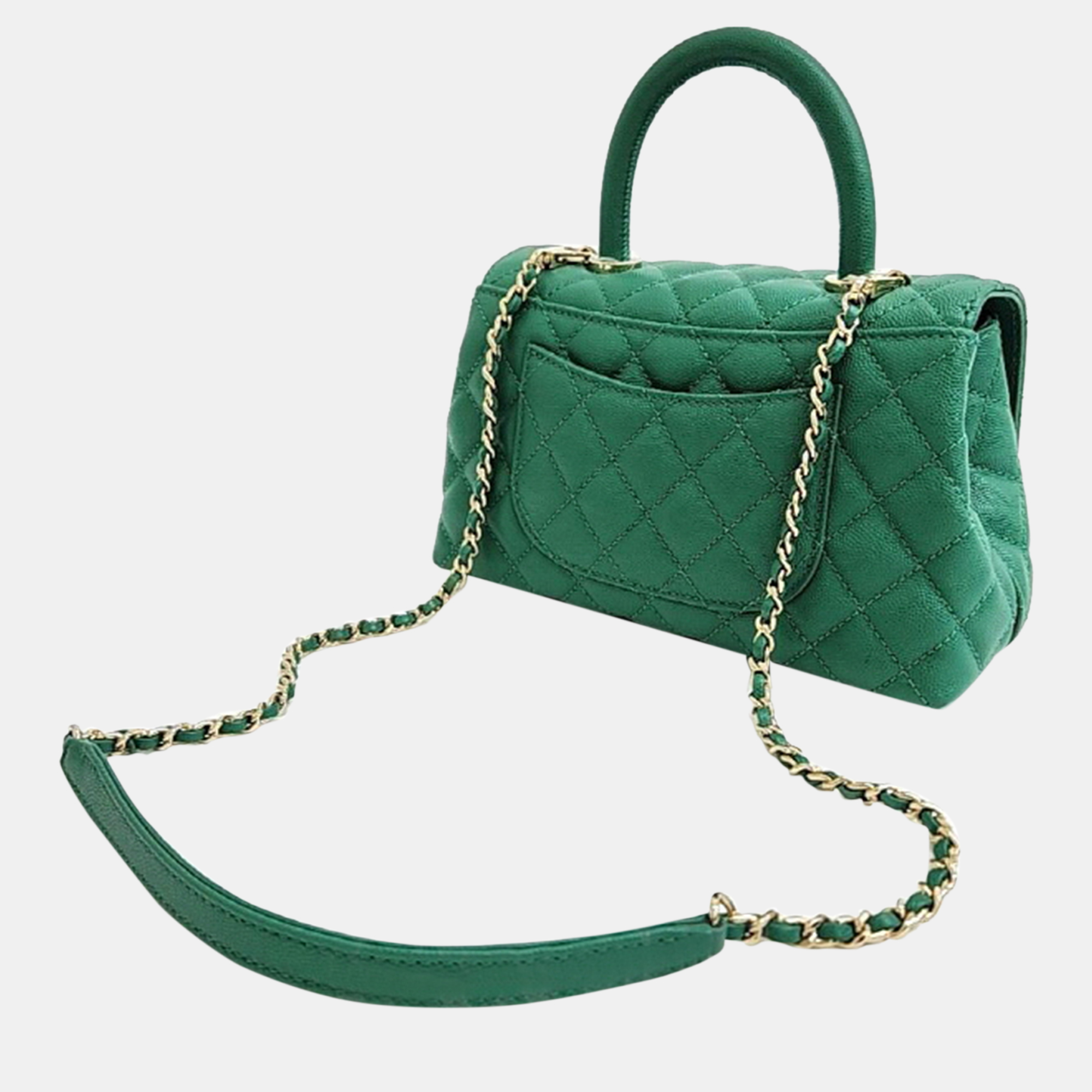 

Chanel Caviar Coco Handle 23 Bag, Green