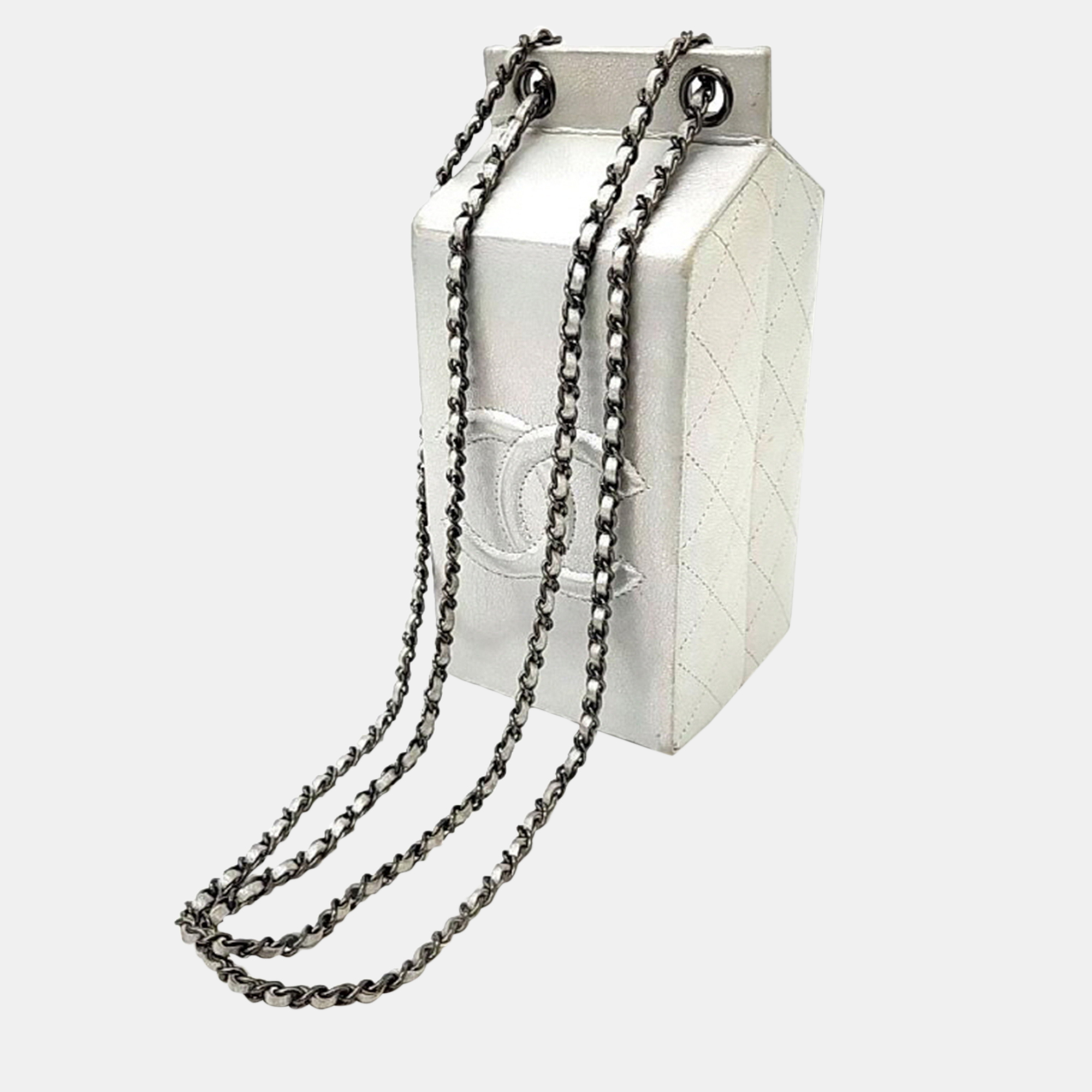 

Chanel Milk Carton Bag, Silver