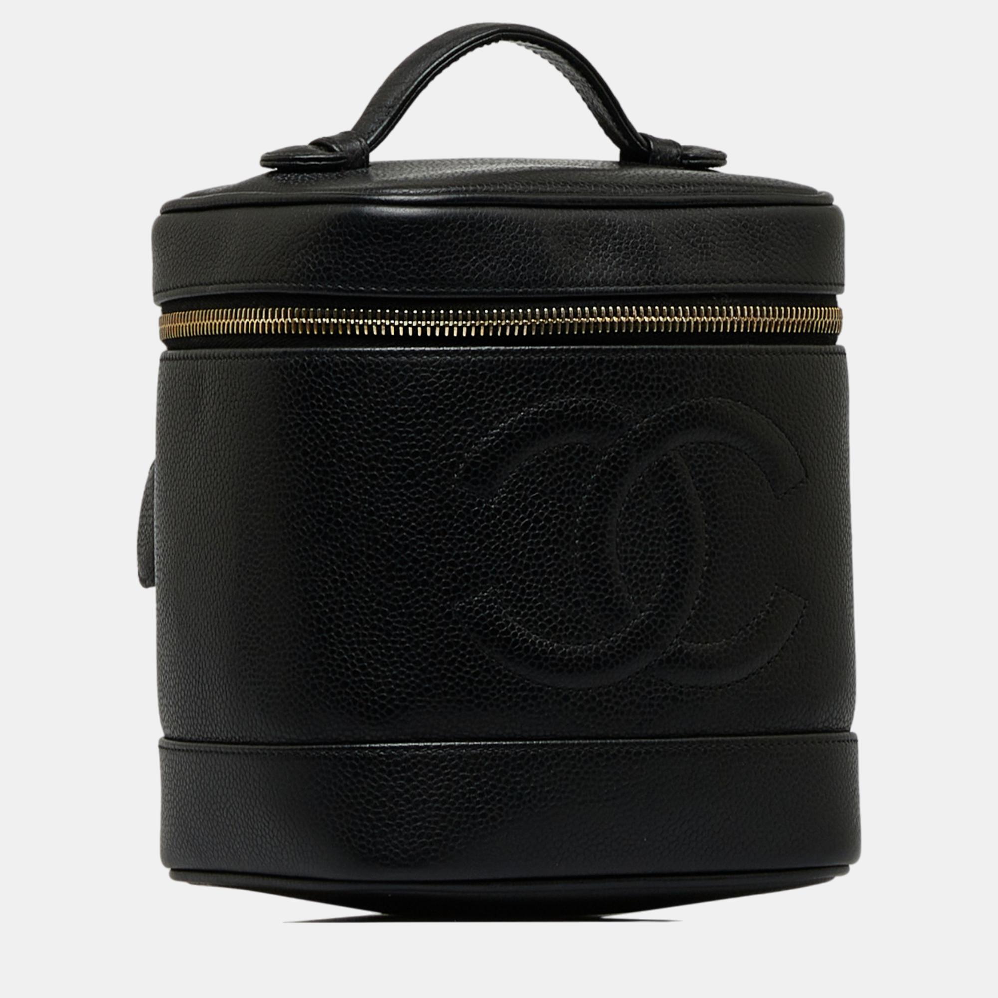 

Chanel Black CC Caviar Vanity Bag