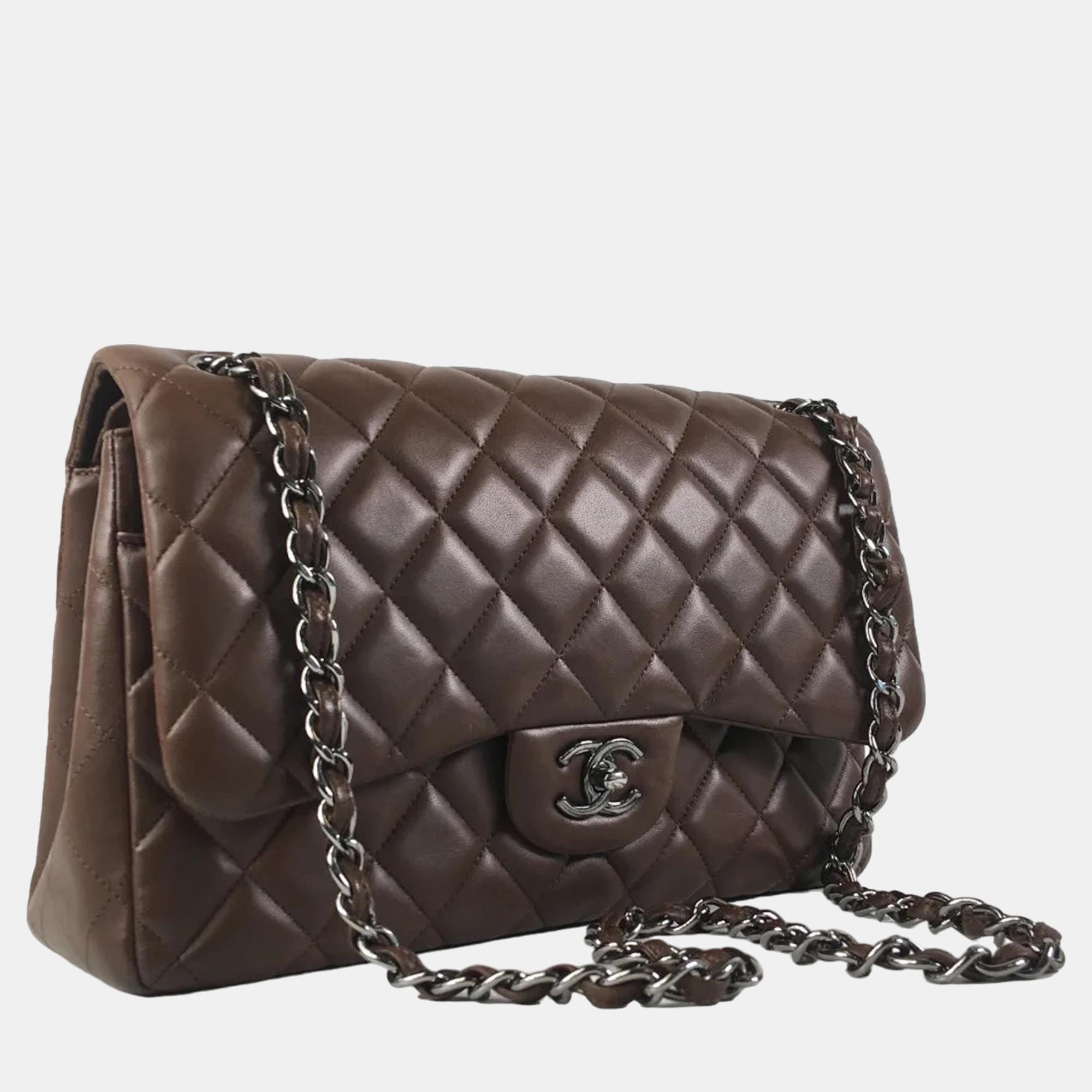 

Chanel Brown Jumbo Classic Lambskin Double Flap