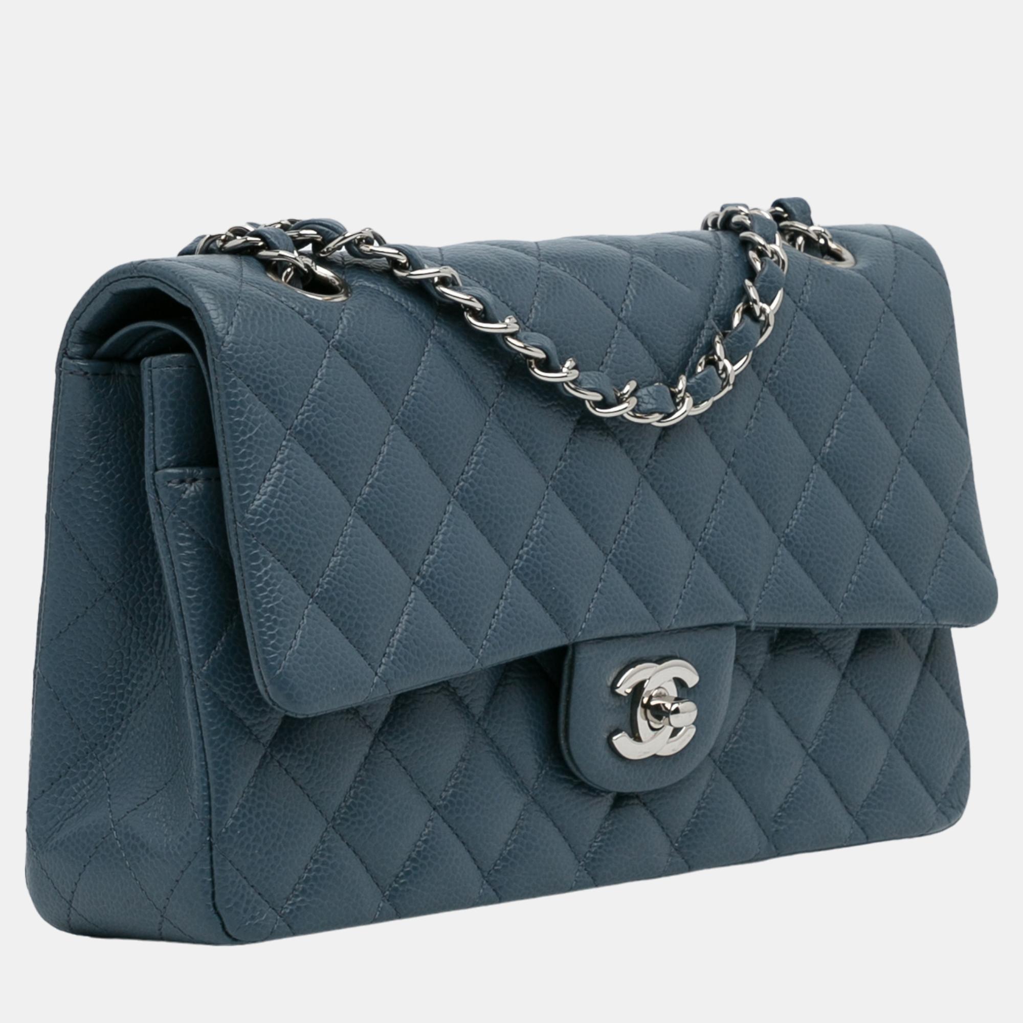 

Chanel Blue Medium Classic Caviar Double Flap
