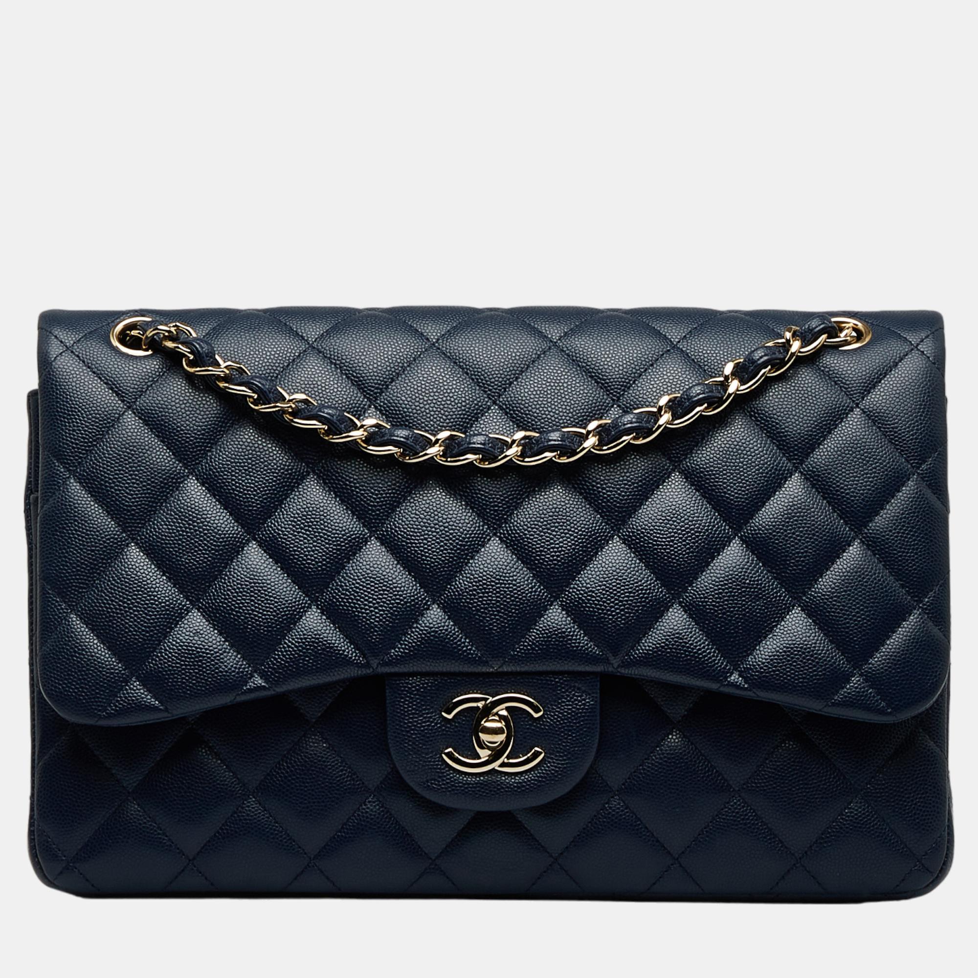 

Chanel Black Jumbo Classic Caviar Double Flap