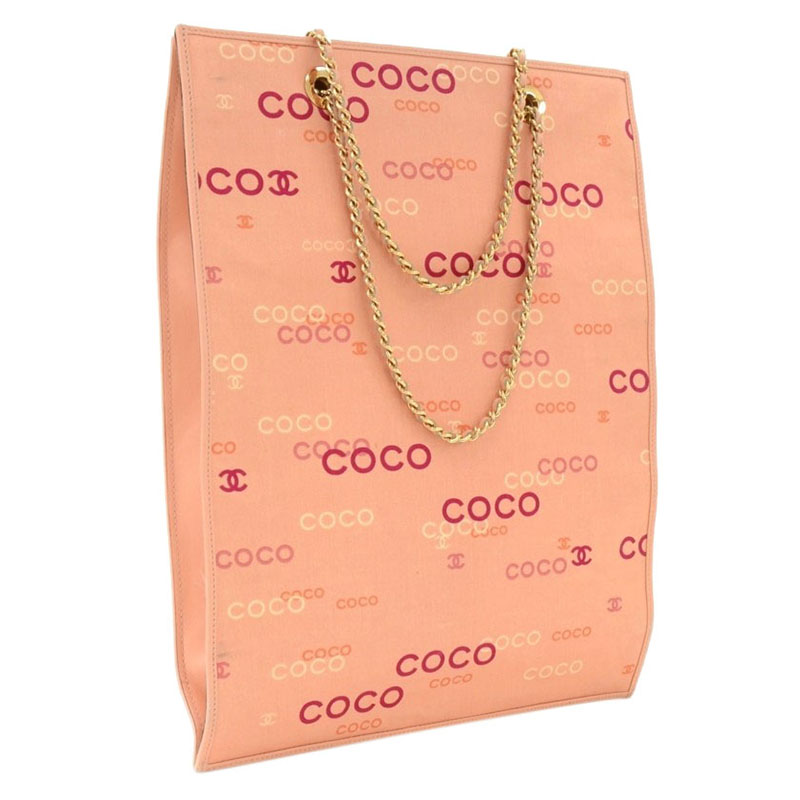 

Chanel Orange Canvas Coco Shopping Tote