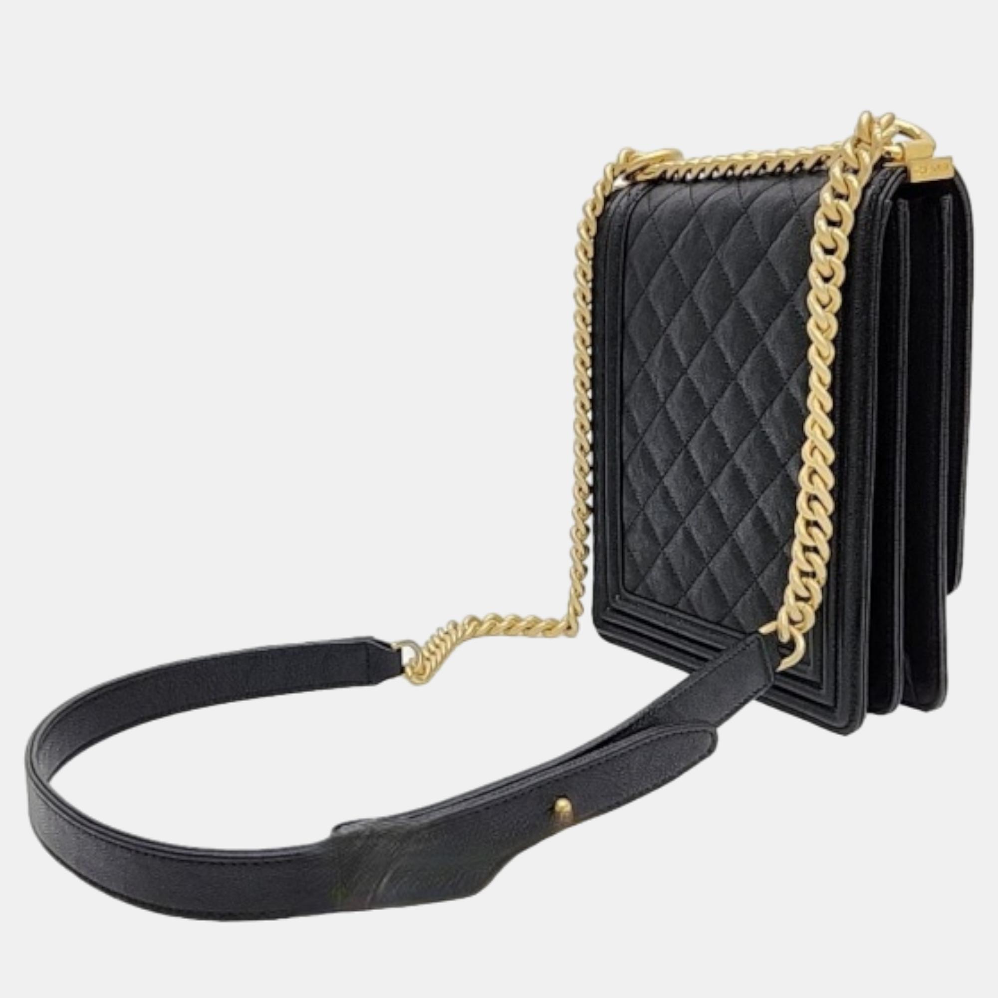 

Chanel Caviar Boy Flap Bag, Black