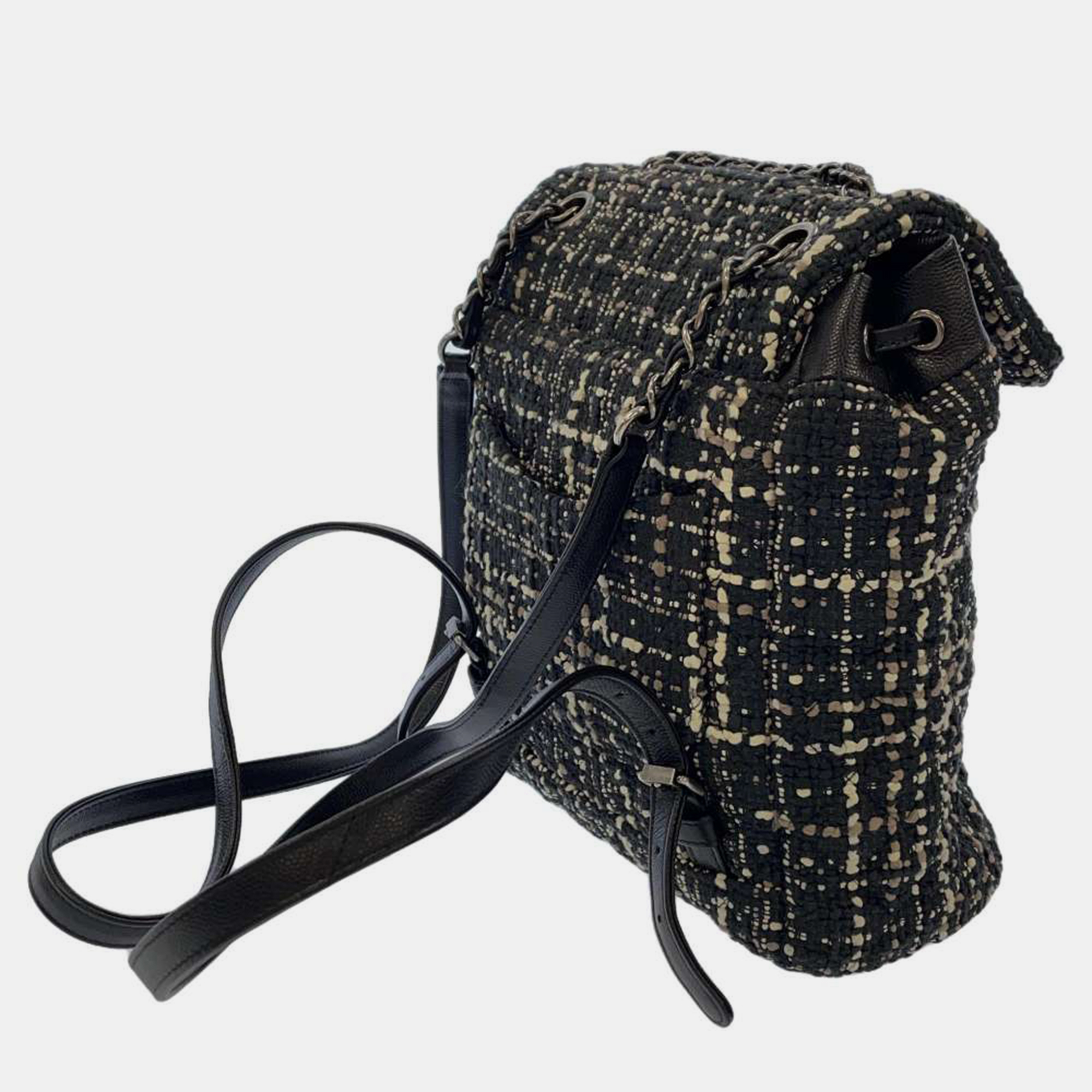 

Chanel Black Tweed Urban Spirit Tweed Backpack