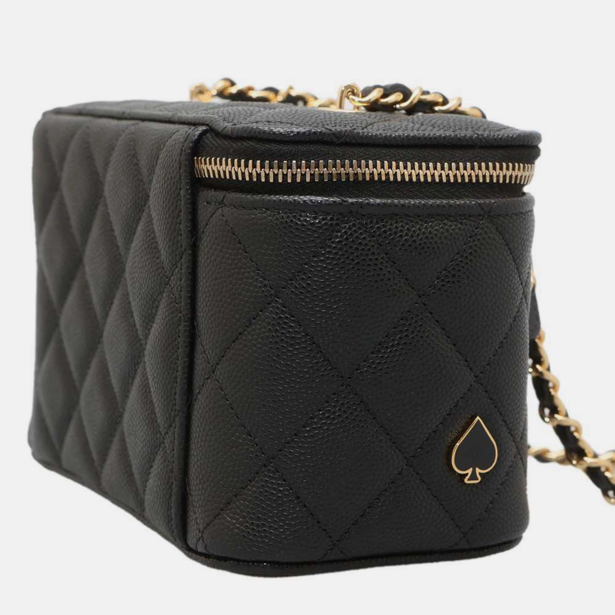 

Chanel Black Leather Chain Vanity Shoulder Bag
