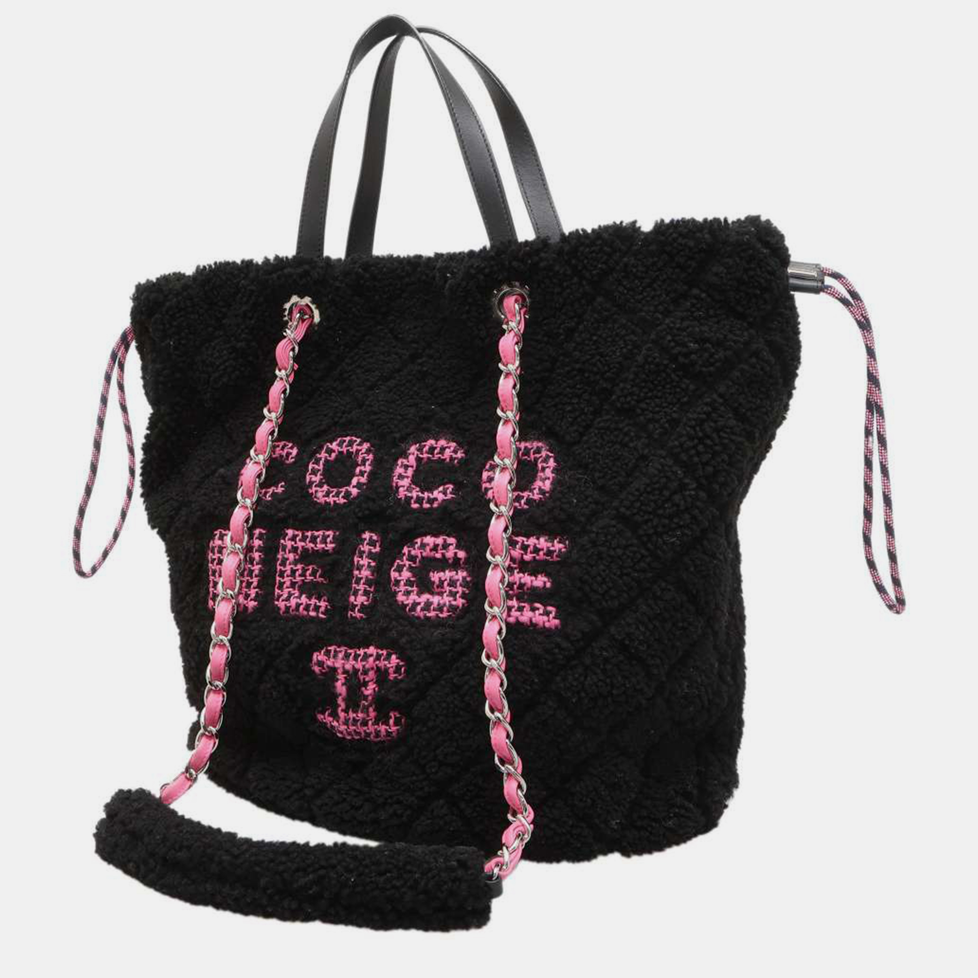 

Chanel Black Shearling Coco Neige Tote Bag