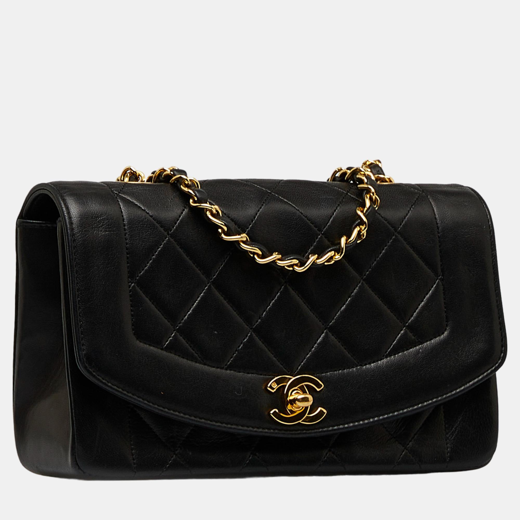 

Chanel Black Small Lambskin Diana