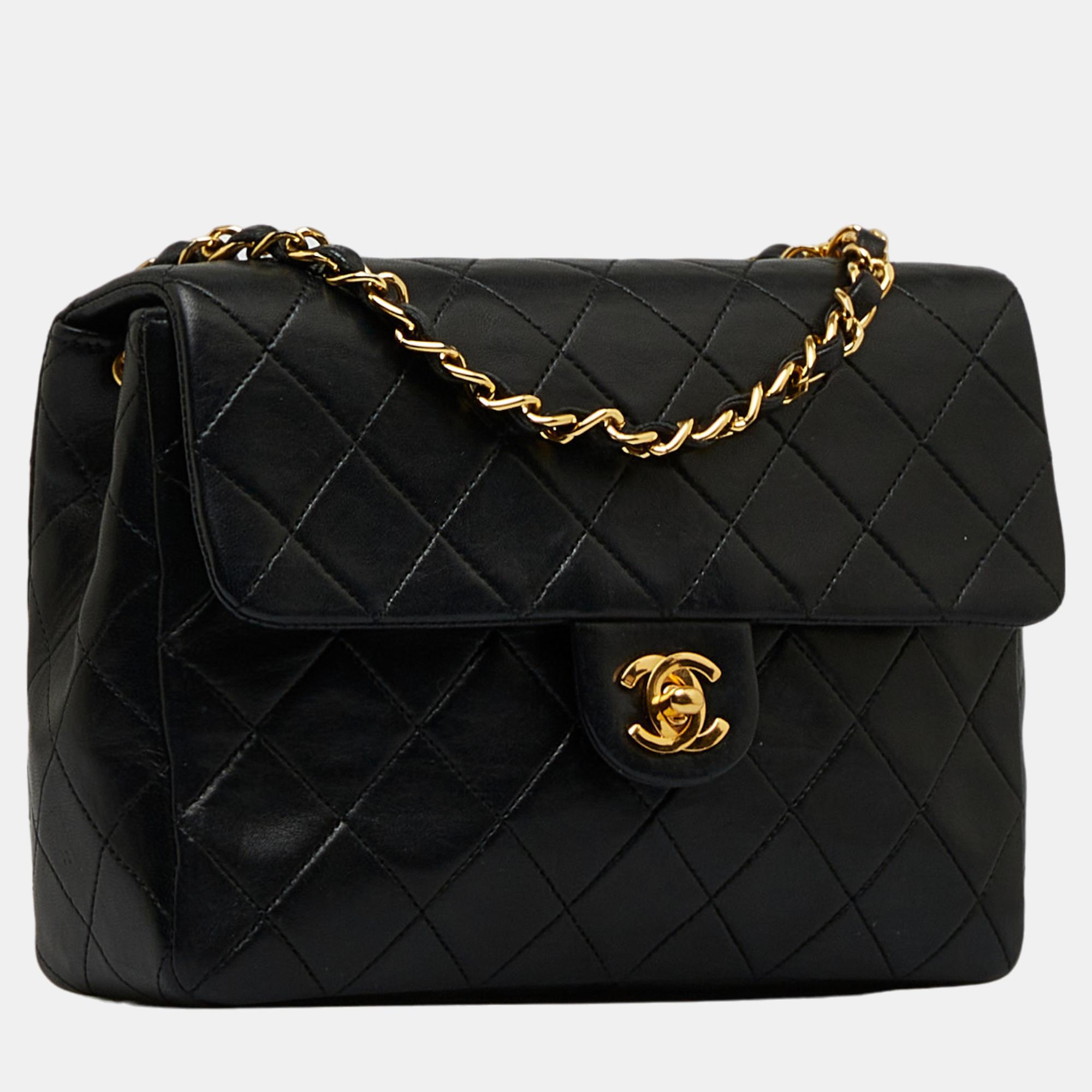 

Chanel Black Mini Classic Lambskin Square Flap