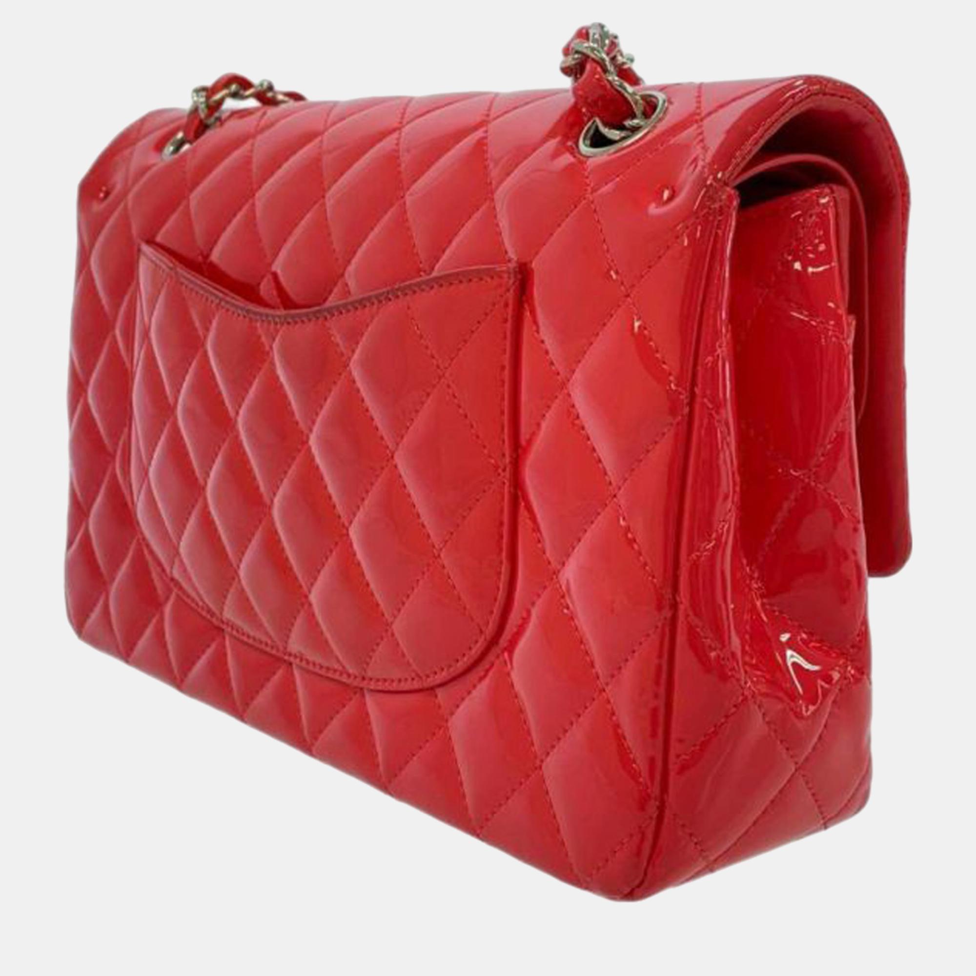 

Chanel Red Medium Classic Patent Double Flap