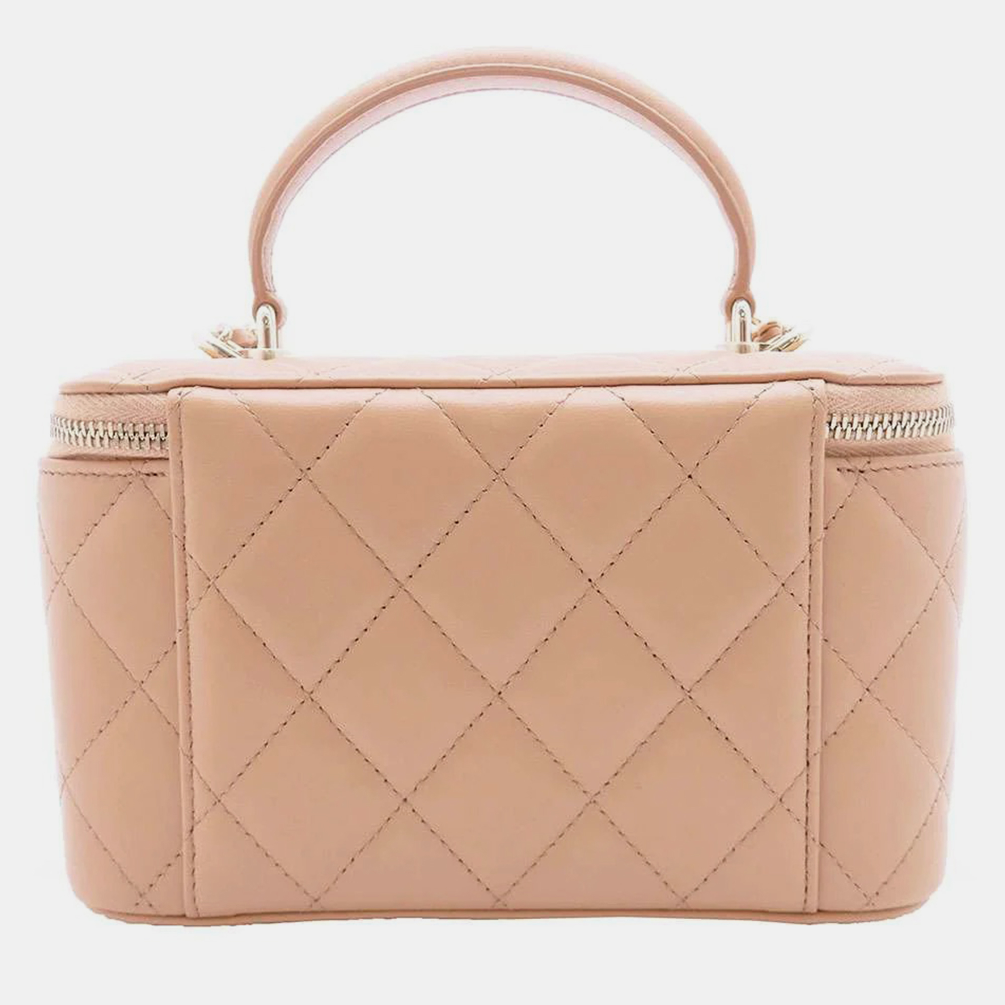 

Chanel Beige Leather Vanity Top Handle Bag