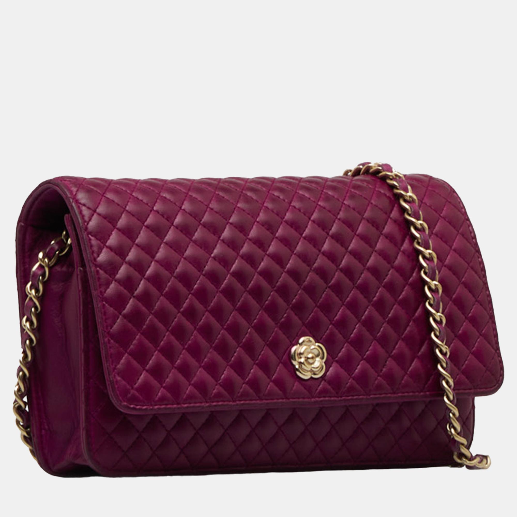 

Chanel Purple Camellia Wallet On Chain