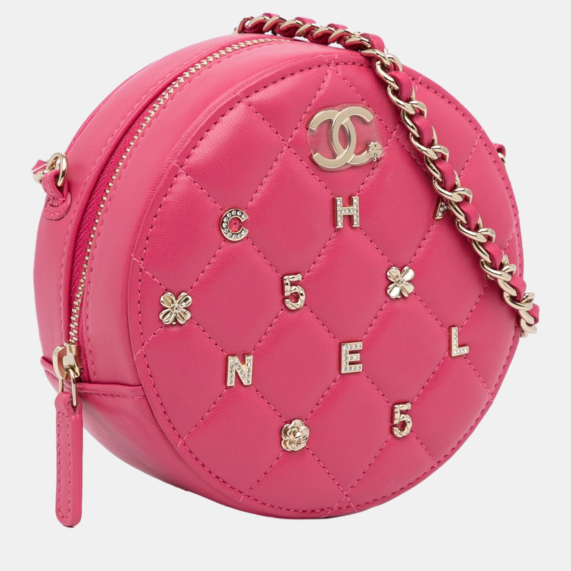 

Chanel Pink Lucky Charms Round Crossbody Bag