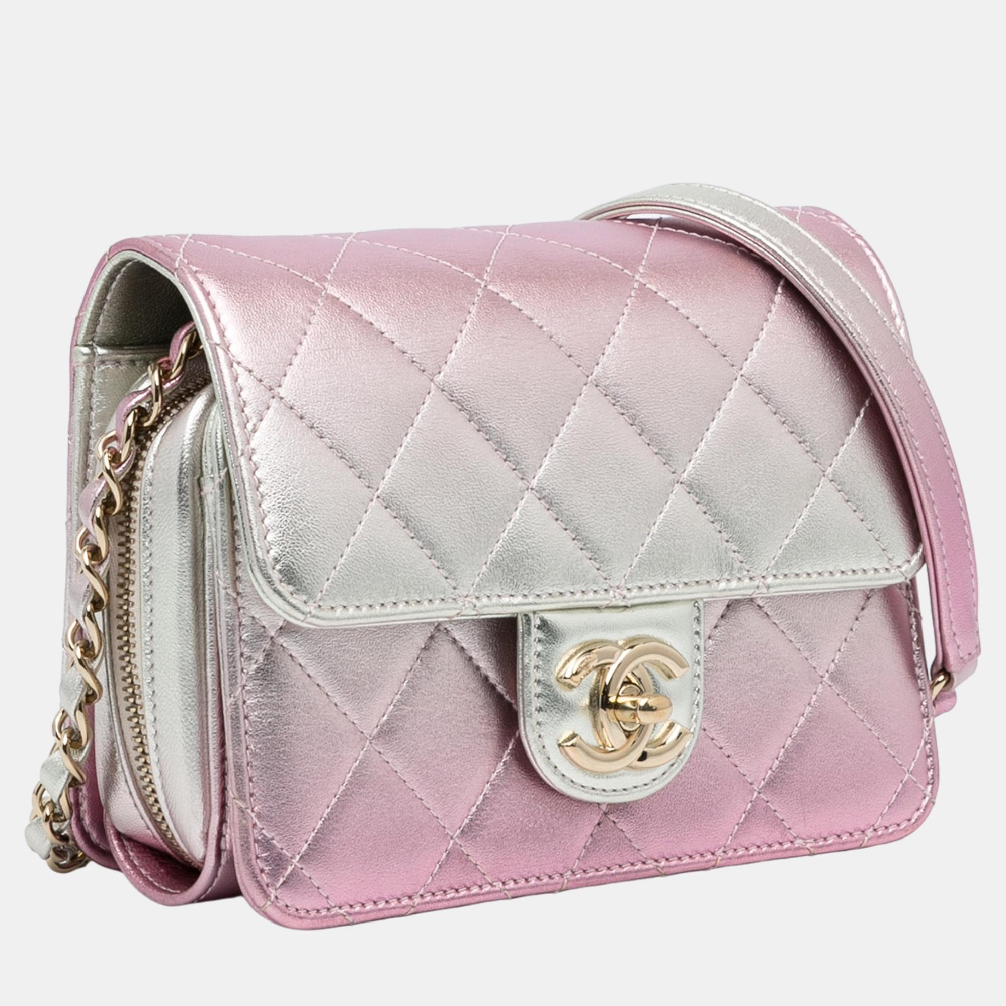 

Chanel Pink Mini Metallic Like a Wallet Flap Bag