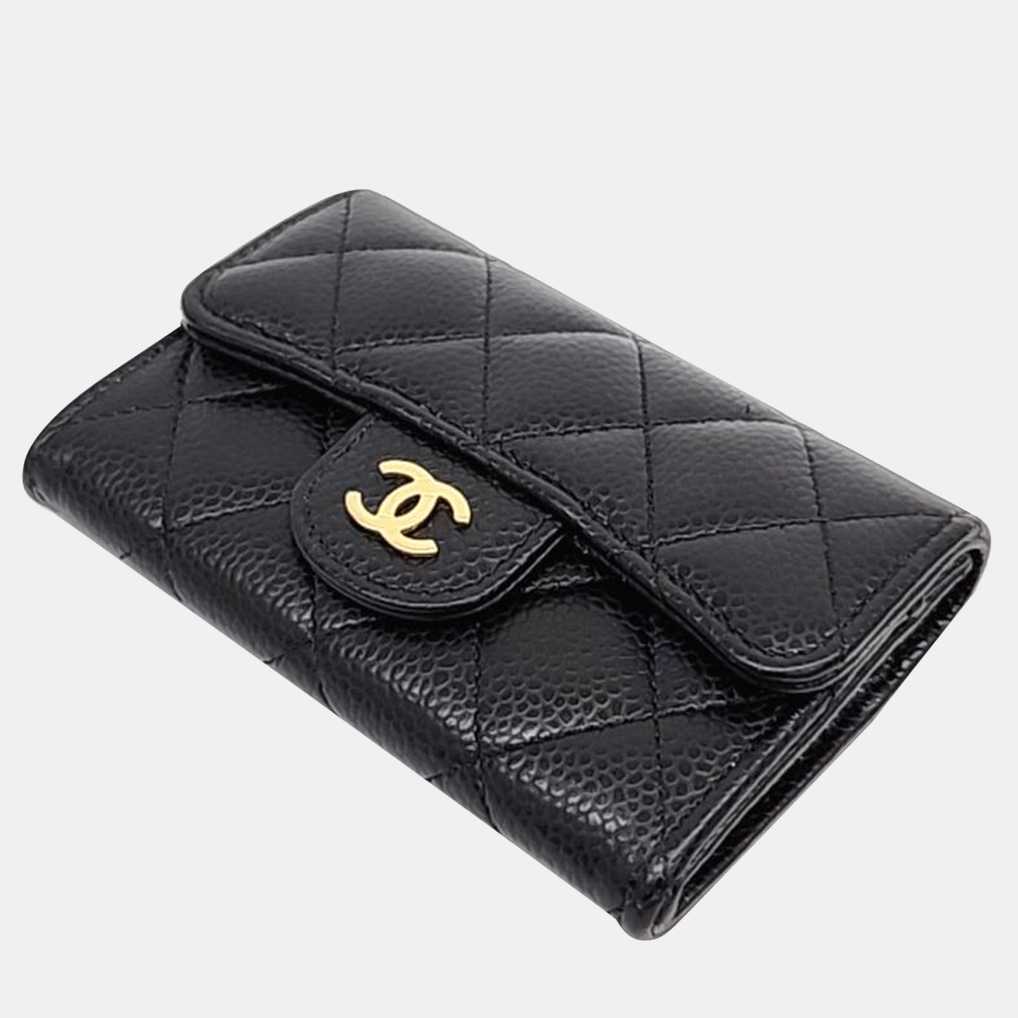 

Chanel Caviar Card Wallet, Black