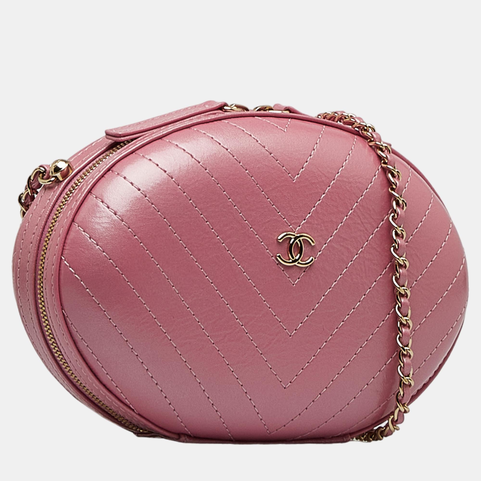 

Chanel Pink Chevron La Pausa Evening Crossbody Bag