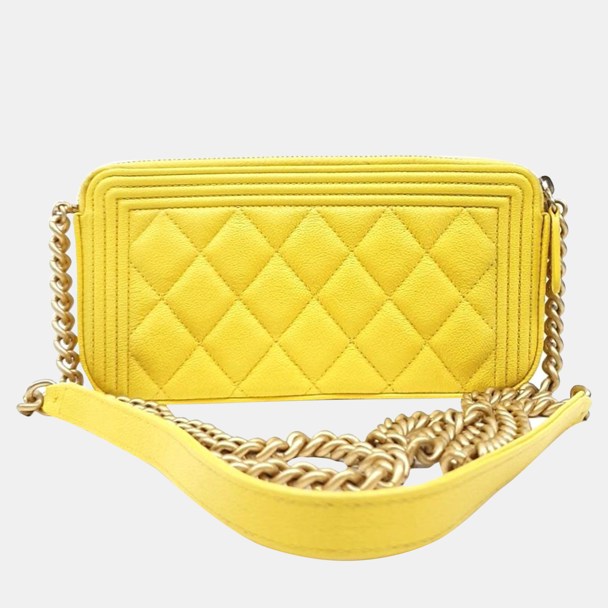 

Chanel Boy Mini Crossbody Bag, Yellow